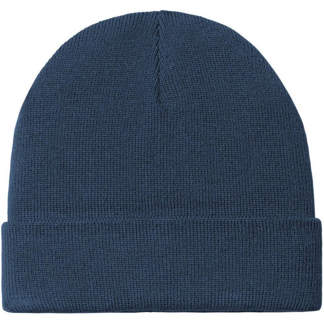 no-logo Port & Company Knit Cuff Beanie-Headwear-Port & Company-Dress Blue Navy-OSFA-Thread Logic