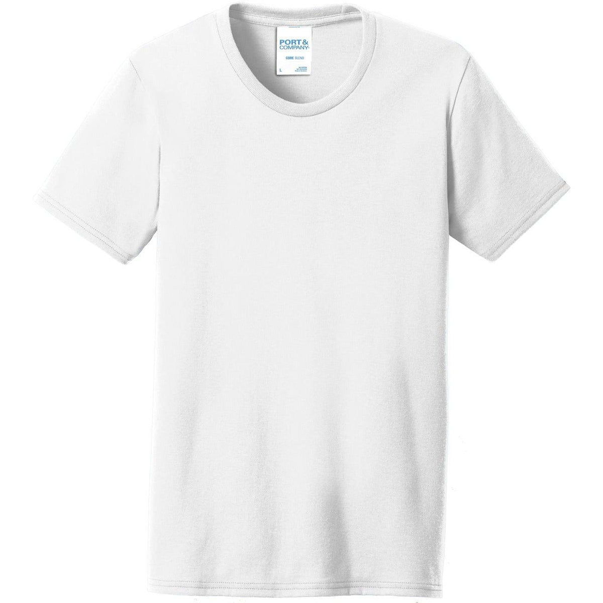 no-logo Port & Company Women's 50/50 T-Shirt-Polos-Port & Company-White-XS-Thread Logic
