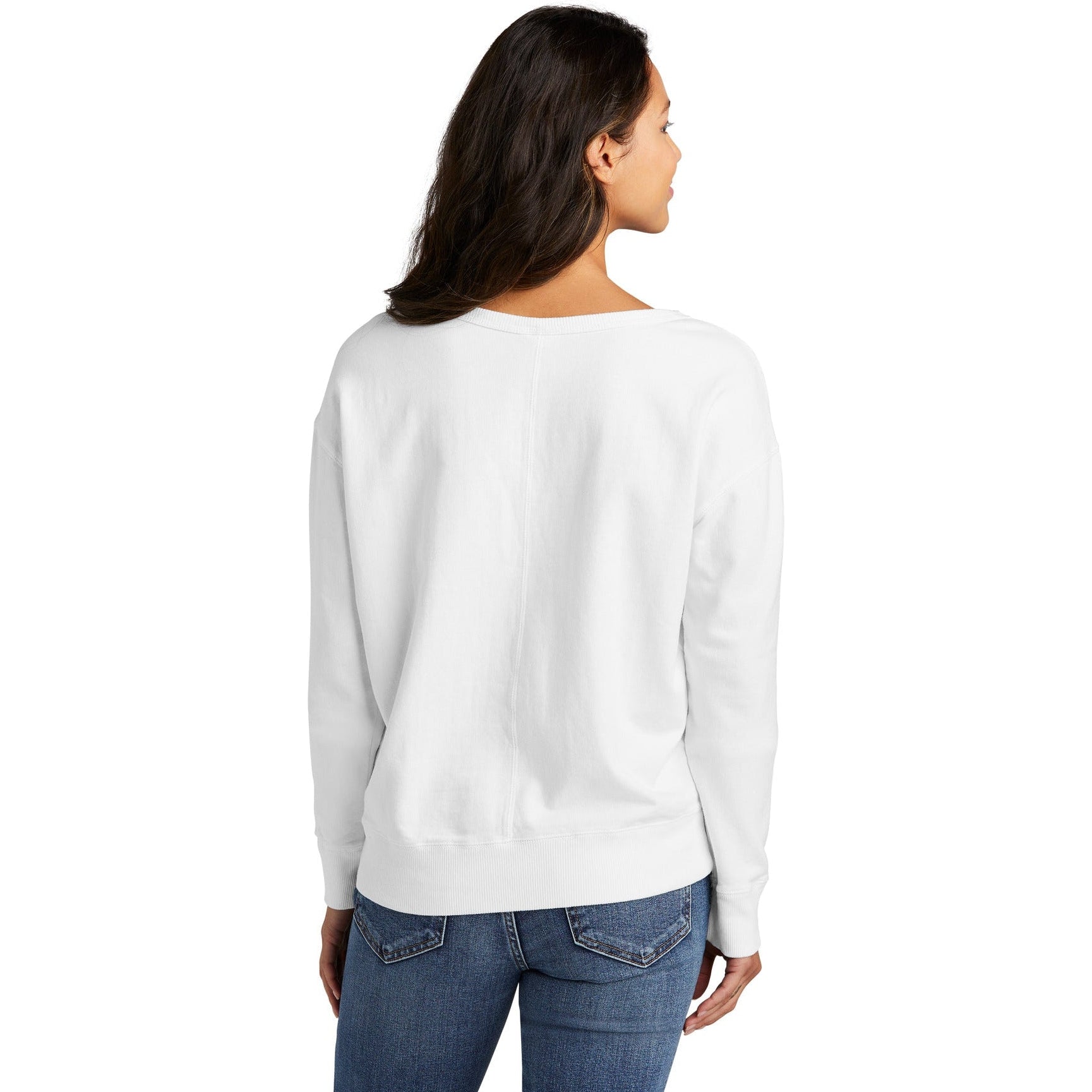 no-logo Port & Company Ladies Beach Wash Garment-Dyed V-Neck Sweatshirt-Apparel-Port & Company-Thread Logic