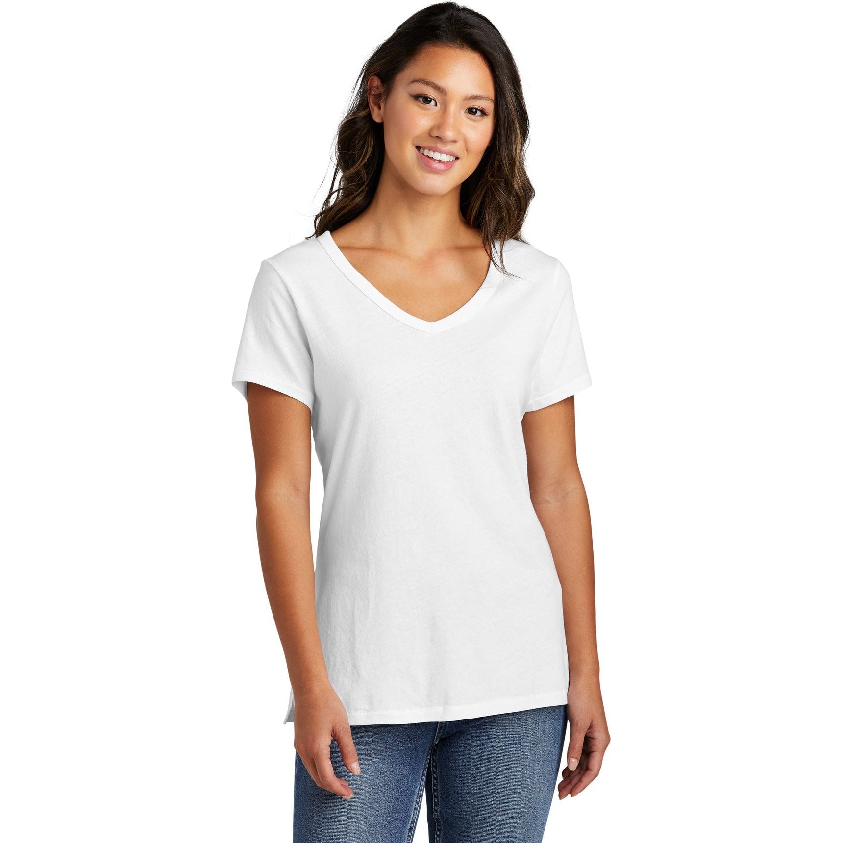 no-logo Port & Company Ladies Beach Wash Garment-Dyed V-Neck Tee-Apparel-Port & Company-Thread Logic