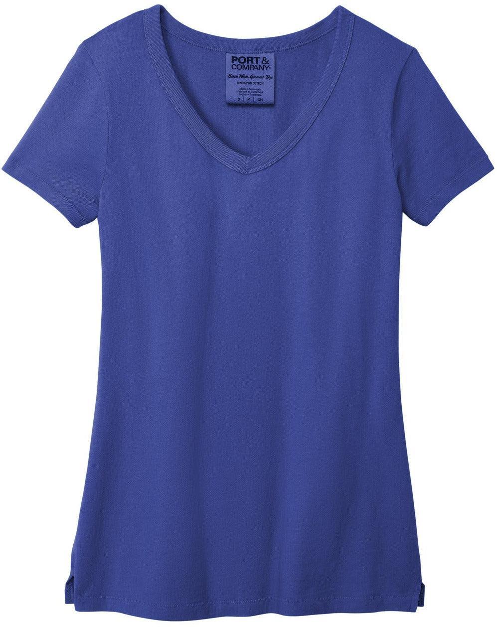 Port & Company Women's Beach Wash Garment-Dyed V-Neck Tee