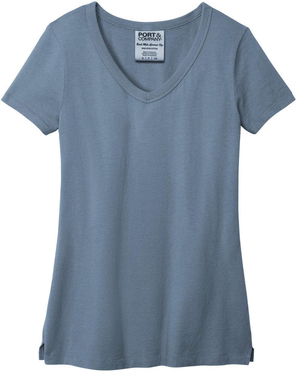 Port & Company Women's Beach Wash Garment-Dyed V-Neck Tee