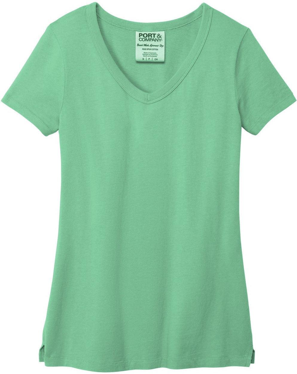Port & Company Women's Beach Wash Garment-Dyed V-Neck Tee