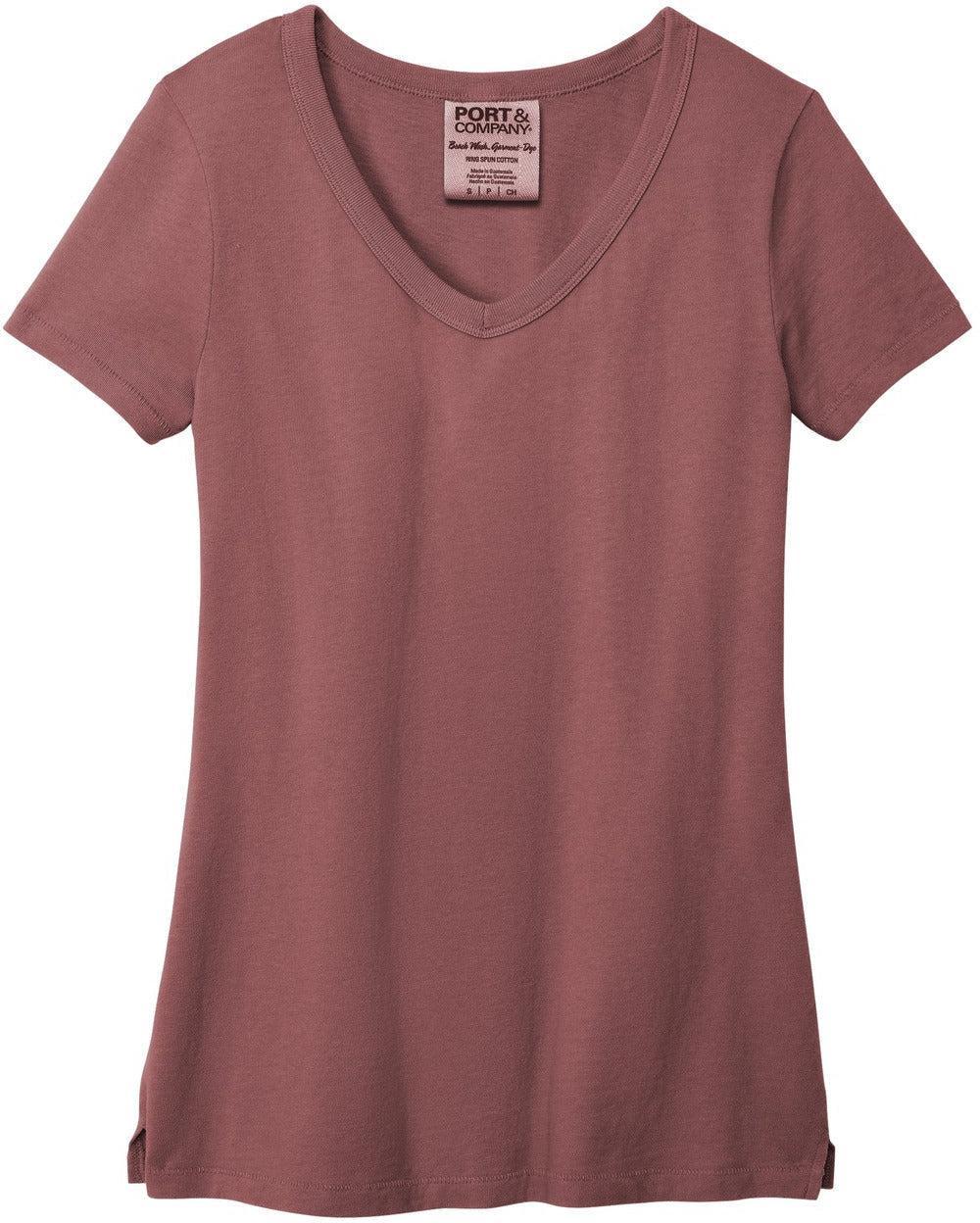 Port & Company Women's Beach Wash Garment-Dyed V-Neck Tee