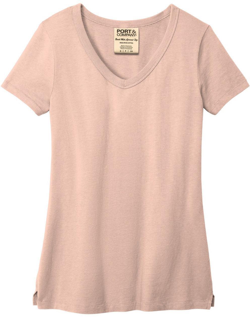Port & Company Women's Beach Wash Garment-Dyed V-Neck Tee