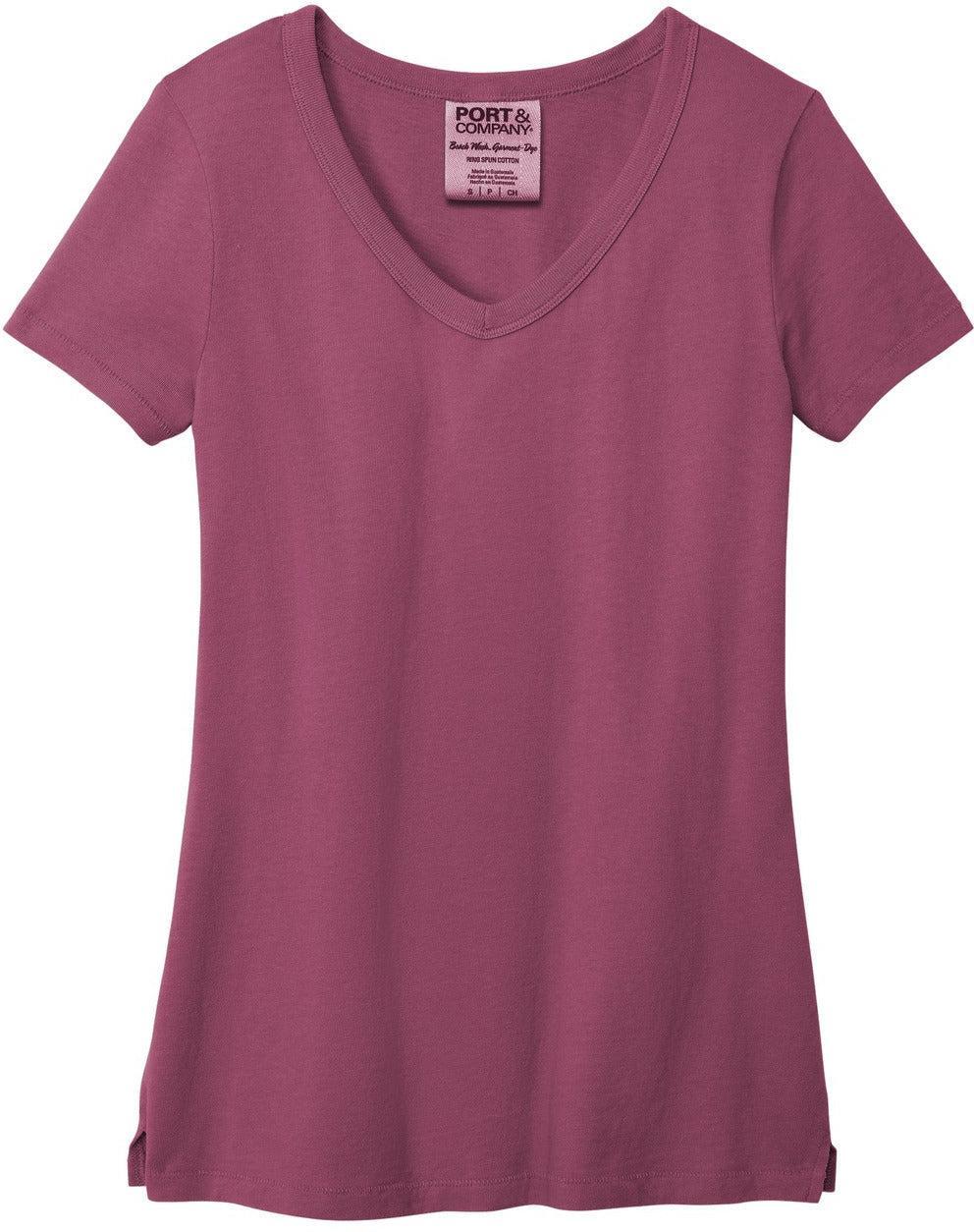 Port & Company Women's Beach Wash Garment-Dyed V-Neck Tee
