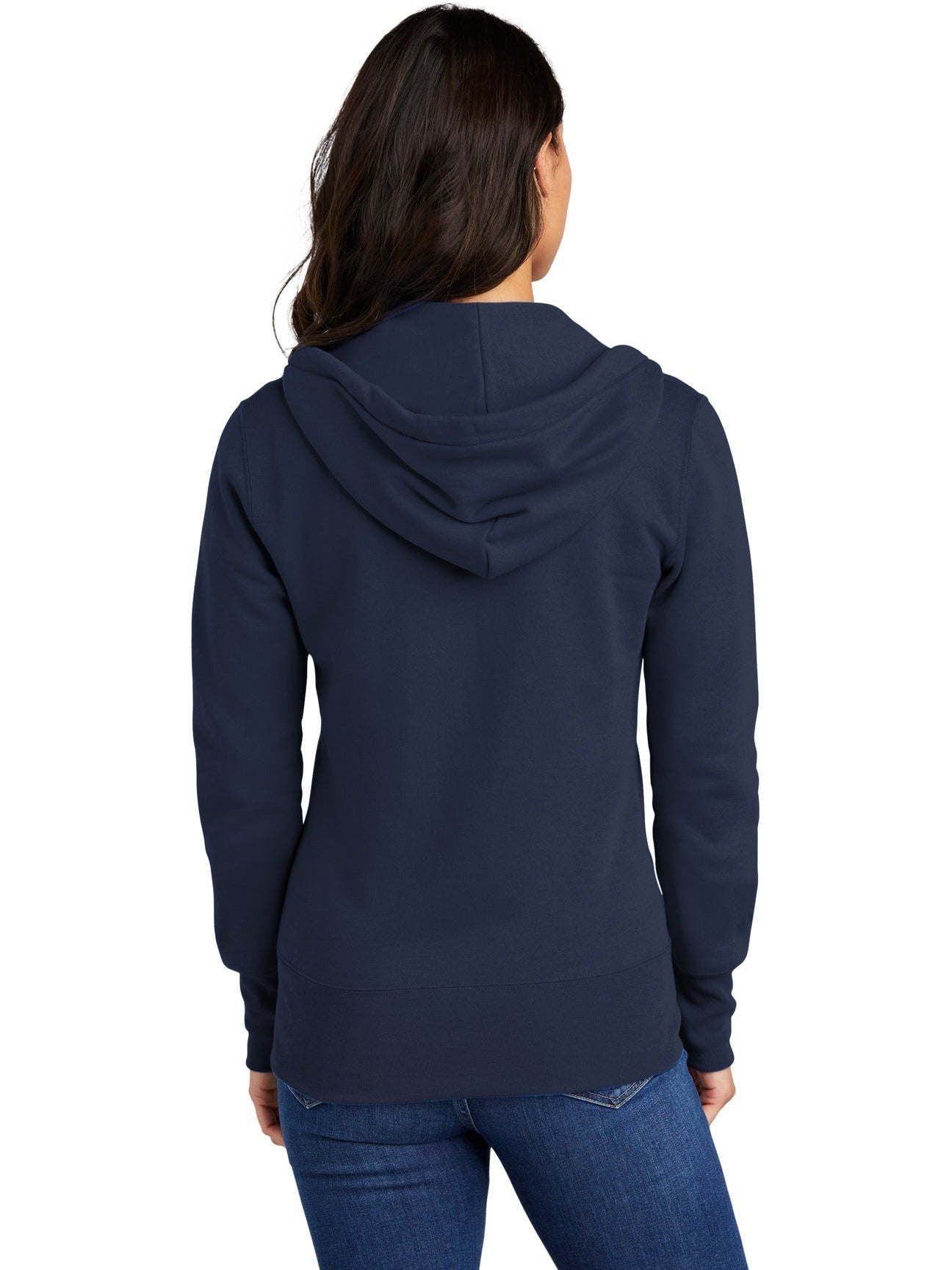 no-logo Port & Company Ladies Core Fleece Full-Zip Hooded Sweatshirt-Regular-Port & Company-Thread Logic