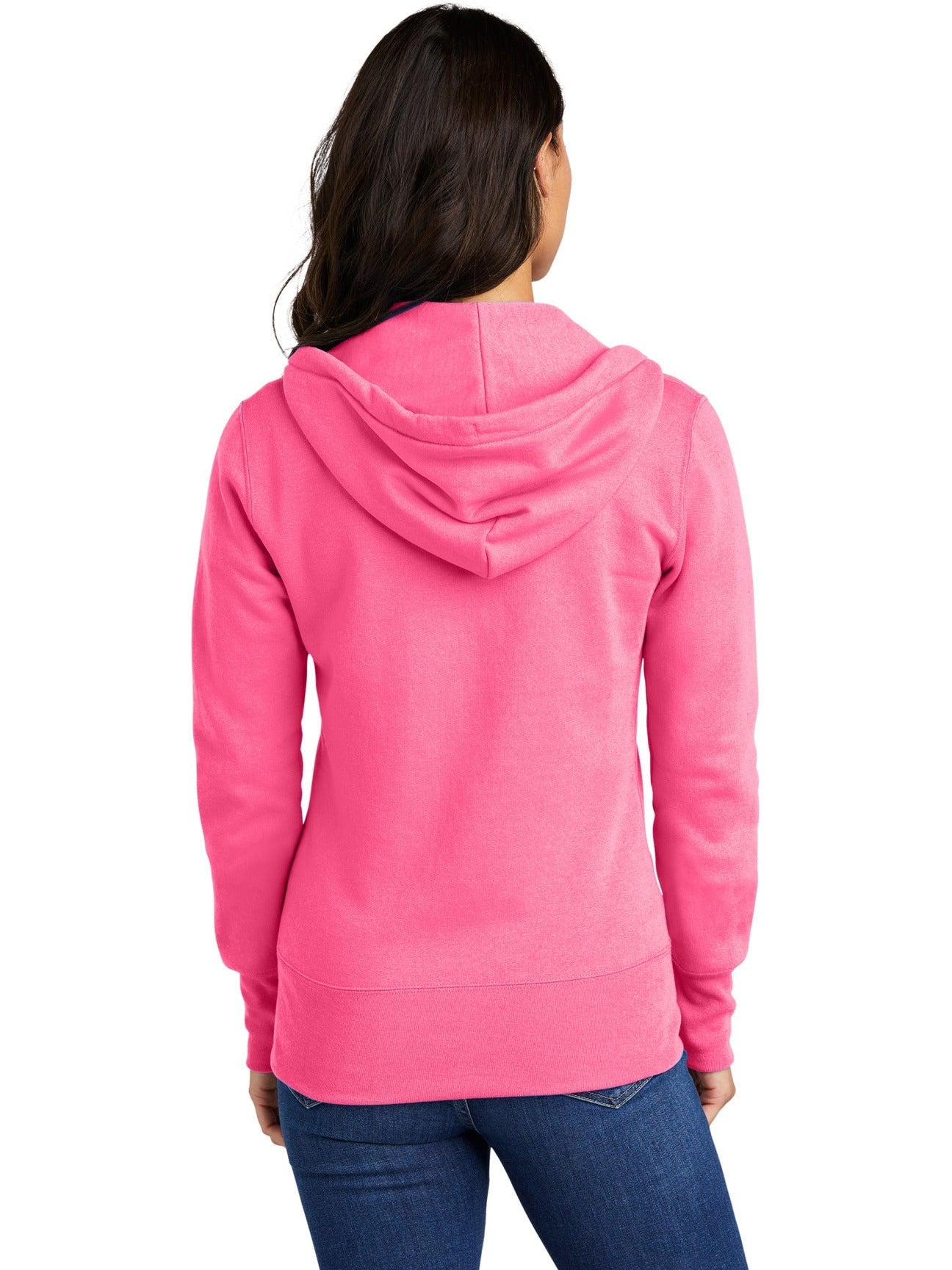 no-logo Port & Company Ladies Core Fleece Full-Zip Hooded Sweatshirt-Regular-Port & Company-Thread Logic
