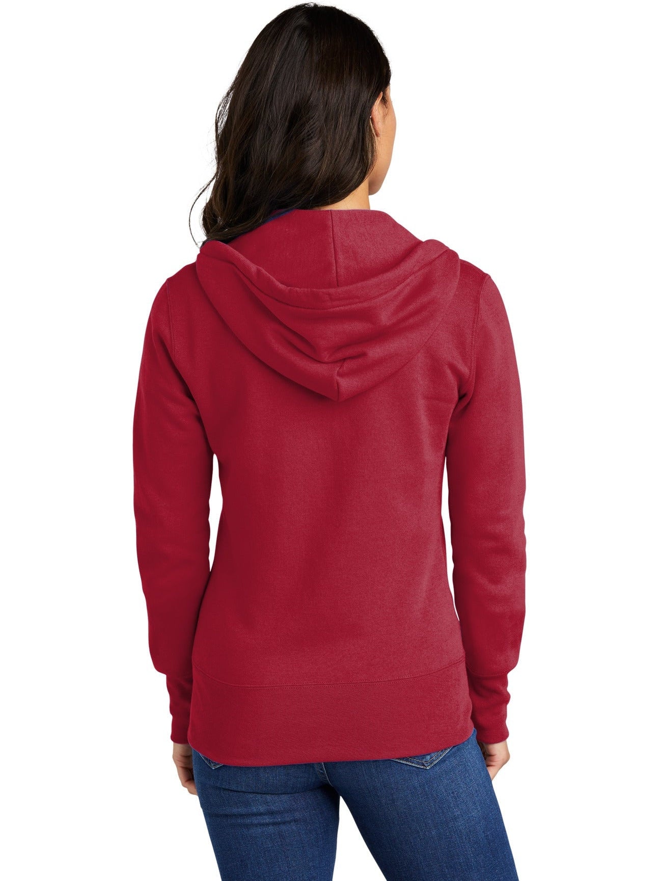 no-logo Port & Company Ladies Core Fleece Full-Zip Hooded Sweatshirt-Regular-Port & Company-Thread Logic
