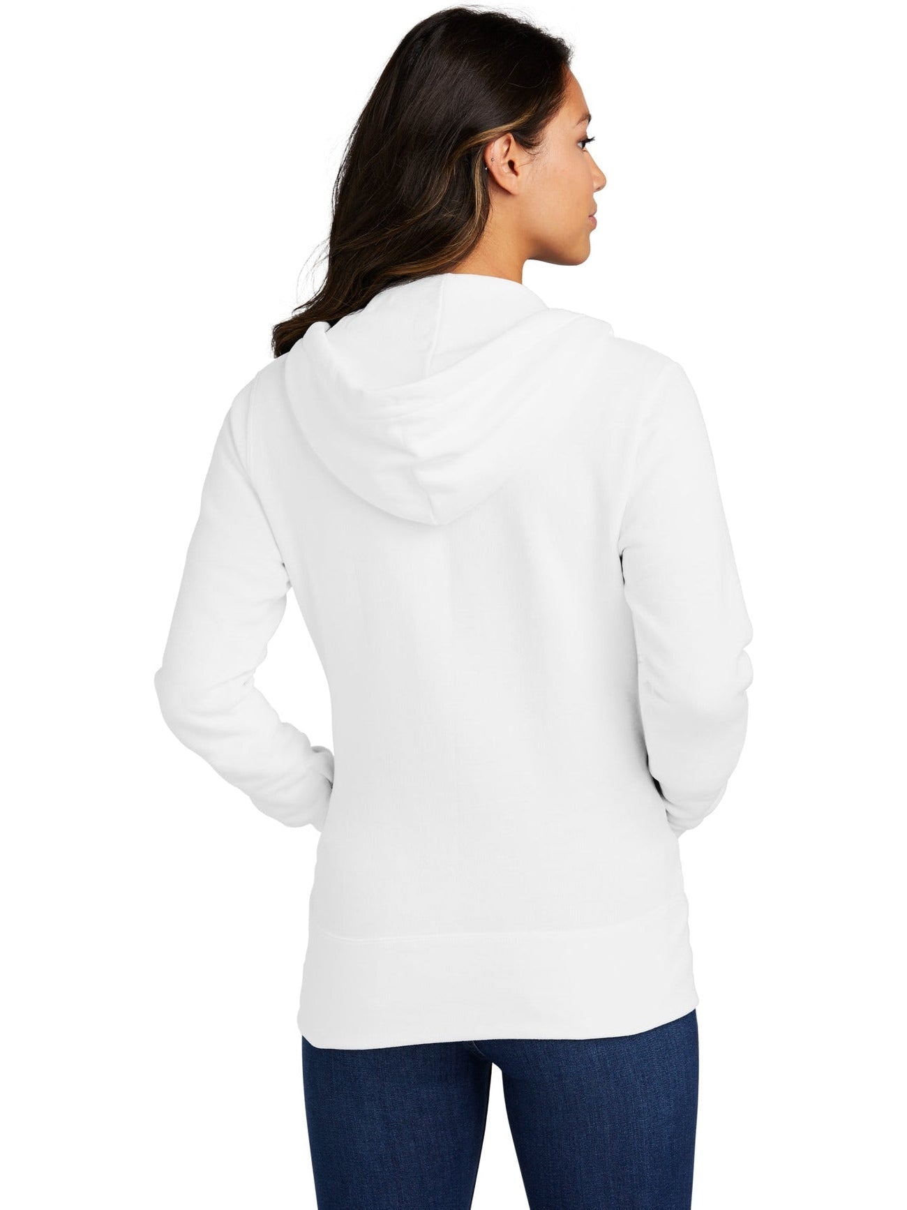 no-logo Port & Company Ladies Core Fleece Full-Zip Hooded Sweatshirt-Regular-Port & Company-Thread Logic
