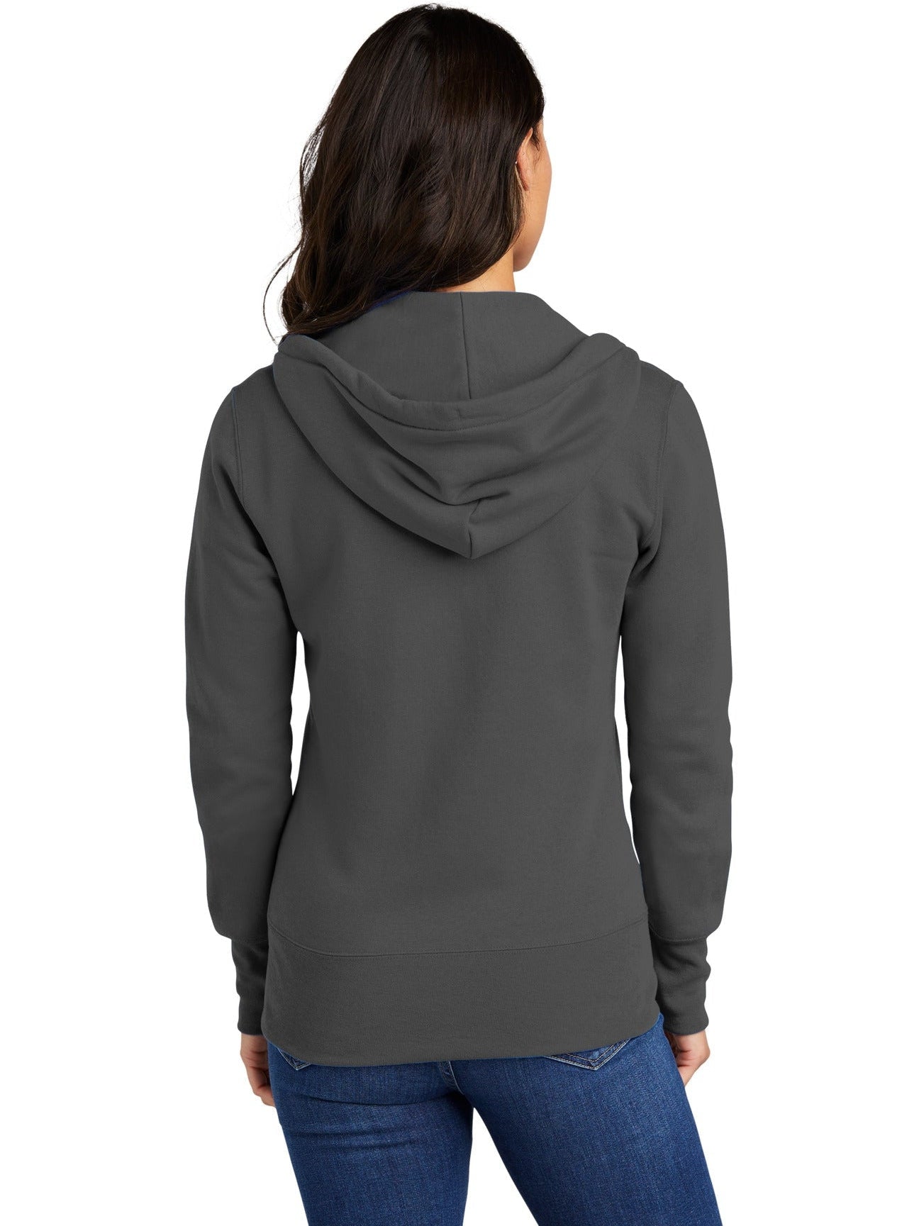 no-logo Port & Company Ladies Core Fleece Full-Zip Hooded Sweatshirt-Regular-Port & Company-Thread Logic