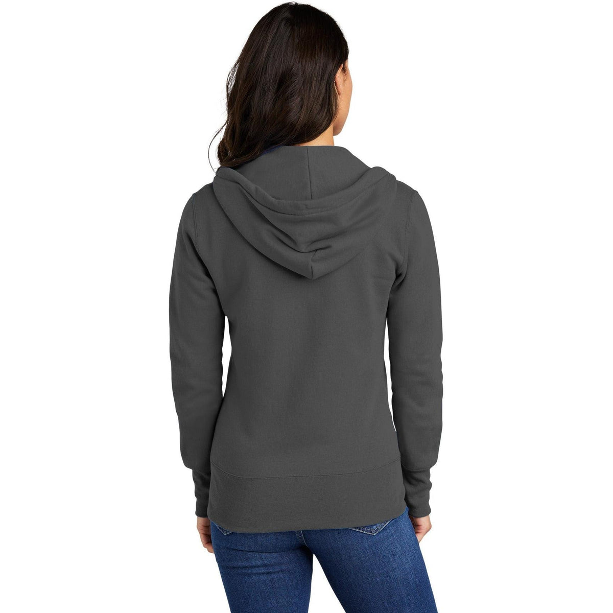 no-logo Port & Company Ladies Core Fleece Full-Zip Hooded Sweatshirt-Regular-Port & Company-Thread Logic