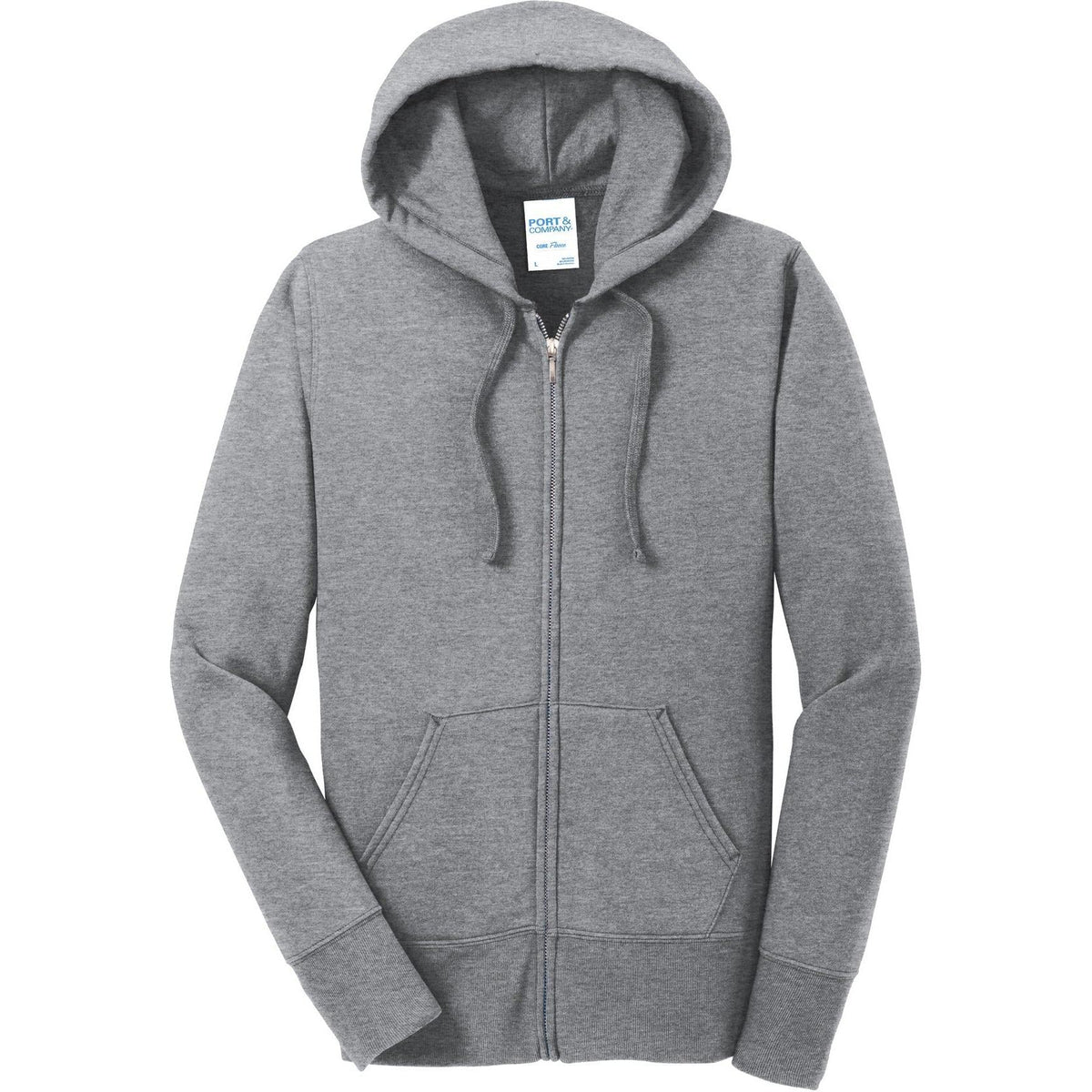 no-logo Port & Company Ladies Core Fleece Full-Zip Hooded Sweatshirt