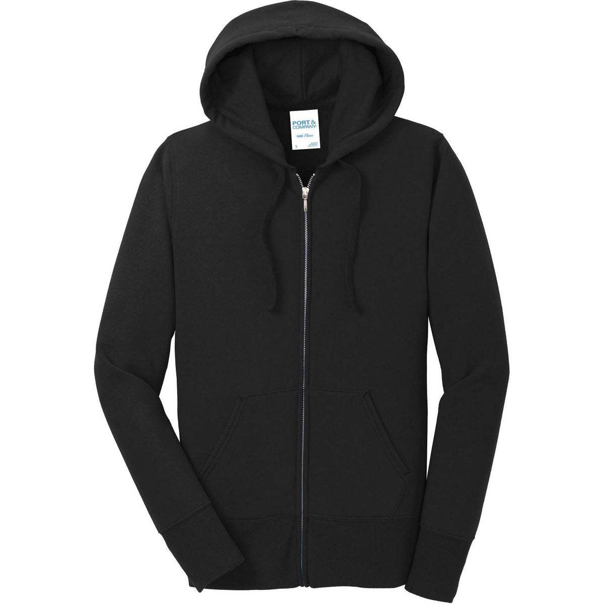 no-logo Port & Company Ladies Core Fleece Full-Zip Hooded Sweatshirt