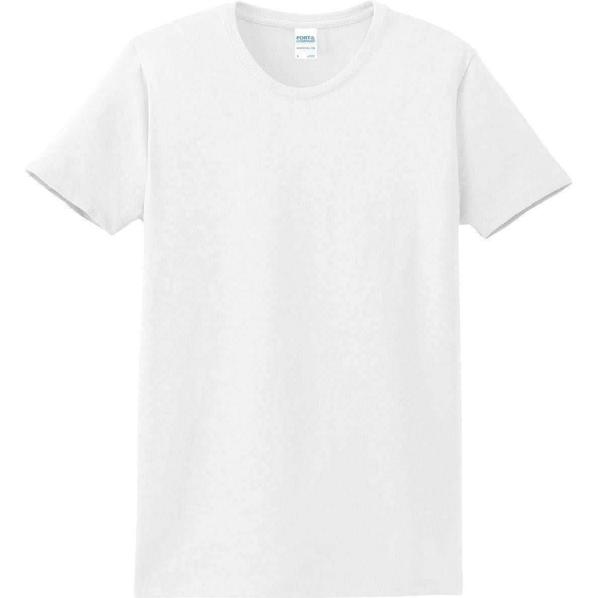 no-logo Port & Company Women's Essential T-Shirt-Polos-Port & Company-White-XS-Thread Logic