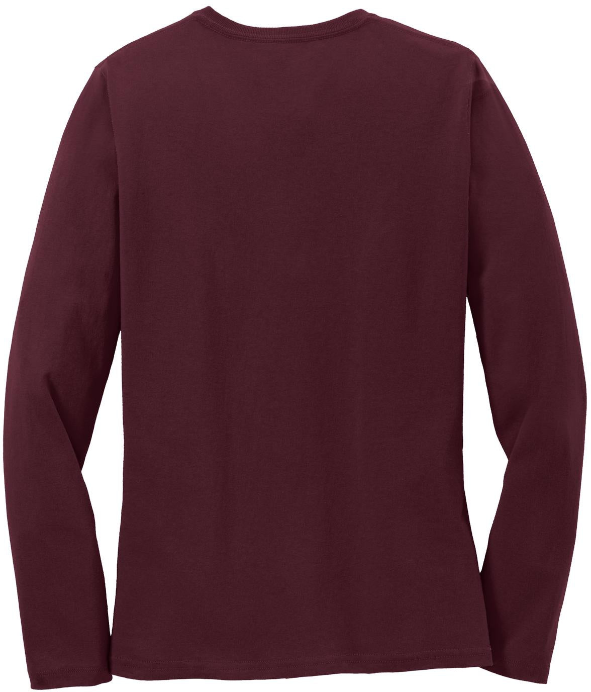 no-logo Port & Company Ladies Long Sleeve Cotton T-Shirt-Regular-Port & Company-Thread Logic