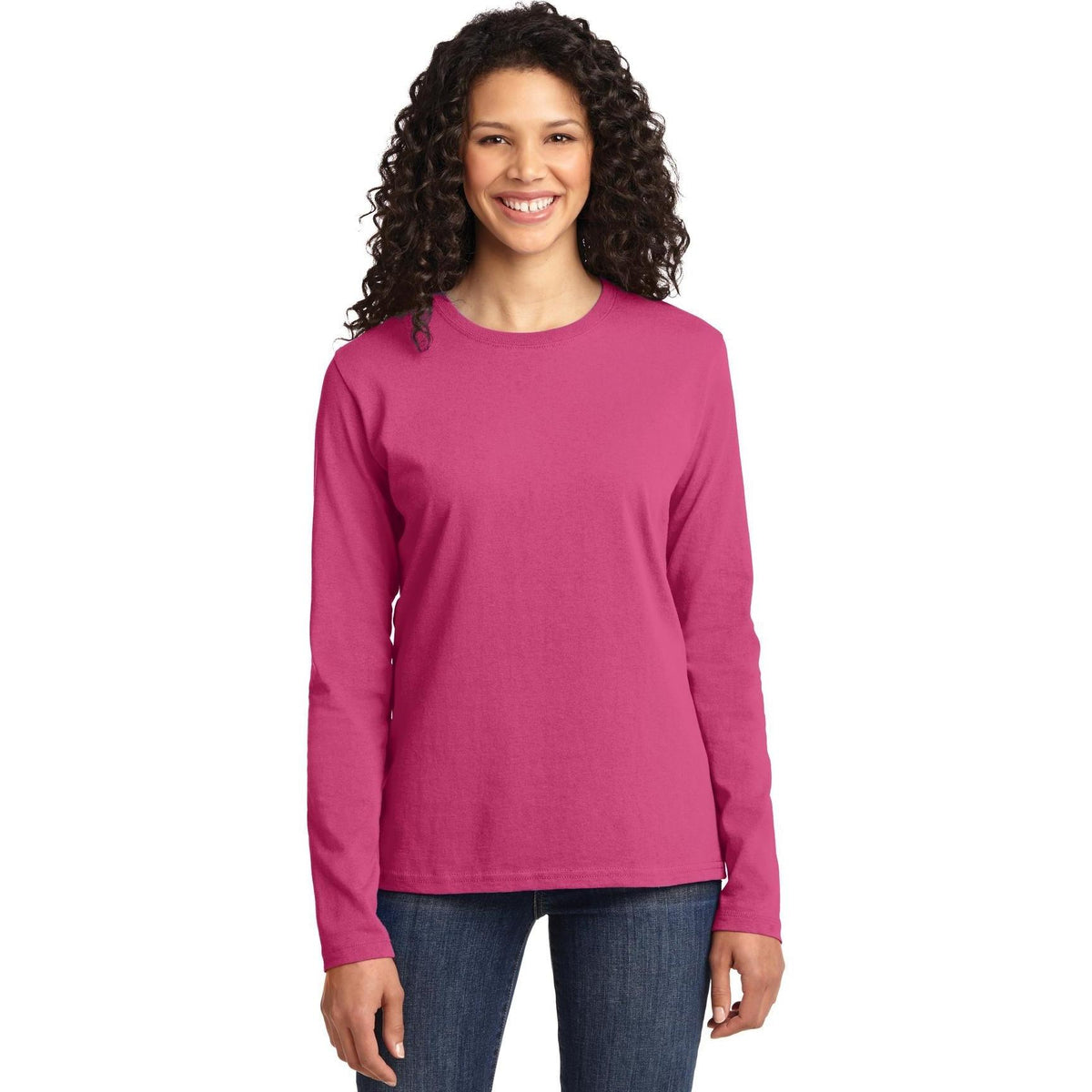 no-logo Port & Company Women's Long Sleeve Cotton T-Shirt-Regular-Port & Company-Thread Logic