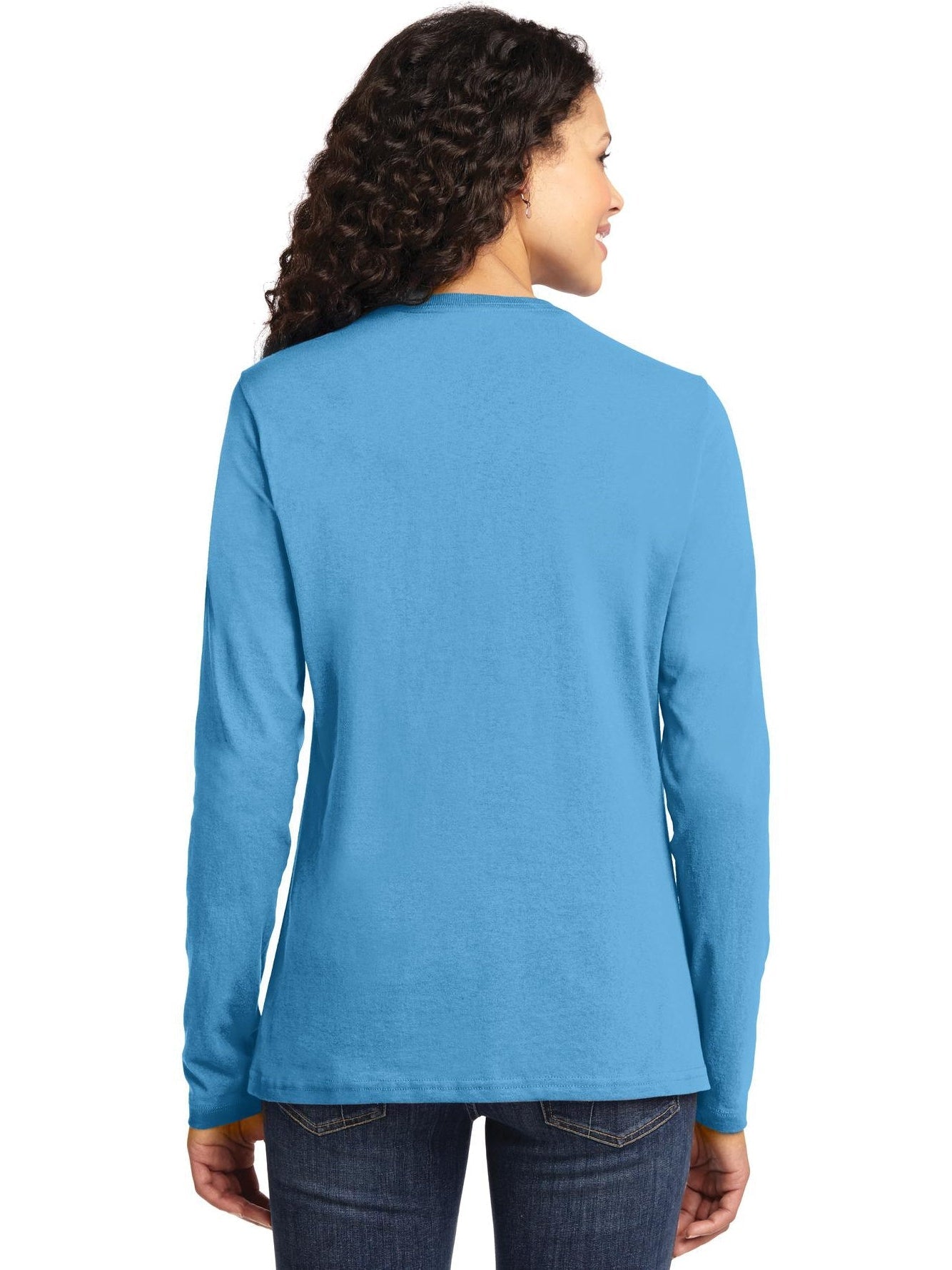 no-logo Port & Company Ladies Long Sleeve Cotton T-Shirt-Regular-Port & Company-Thread Logic
