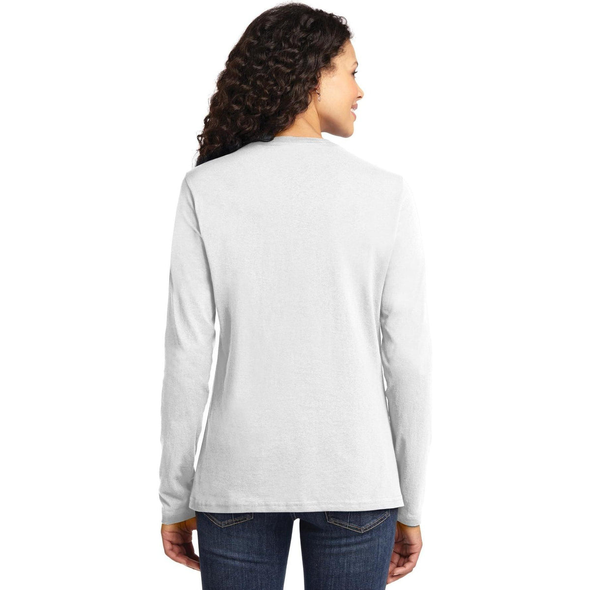 no-logo Port & Company Women's Long Sleeve Cotton T-Shirt-Regular-Port & Company-Thread Logic