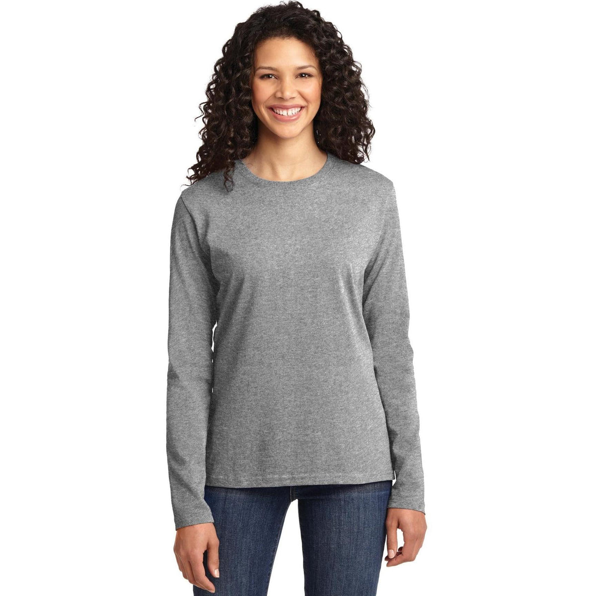 no-logo Port & Company Women's Long Sleeve Cotton T-Shirt-Regular-Port & Company-Thread Logic