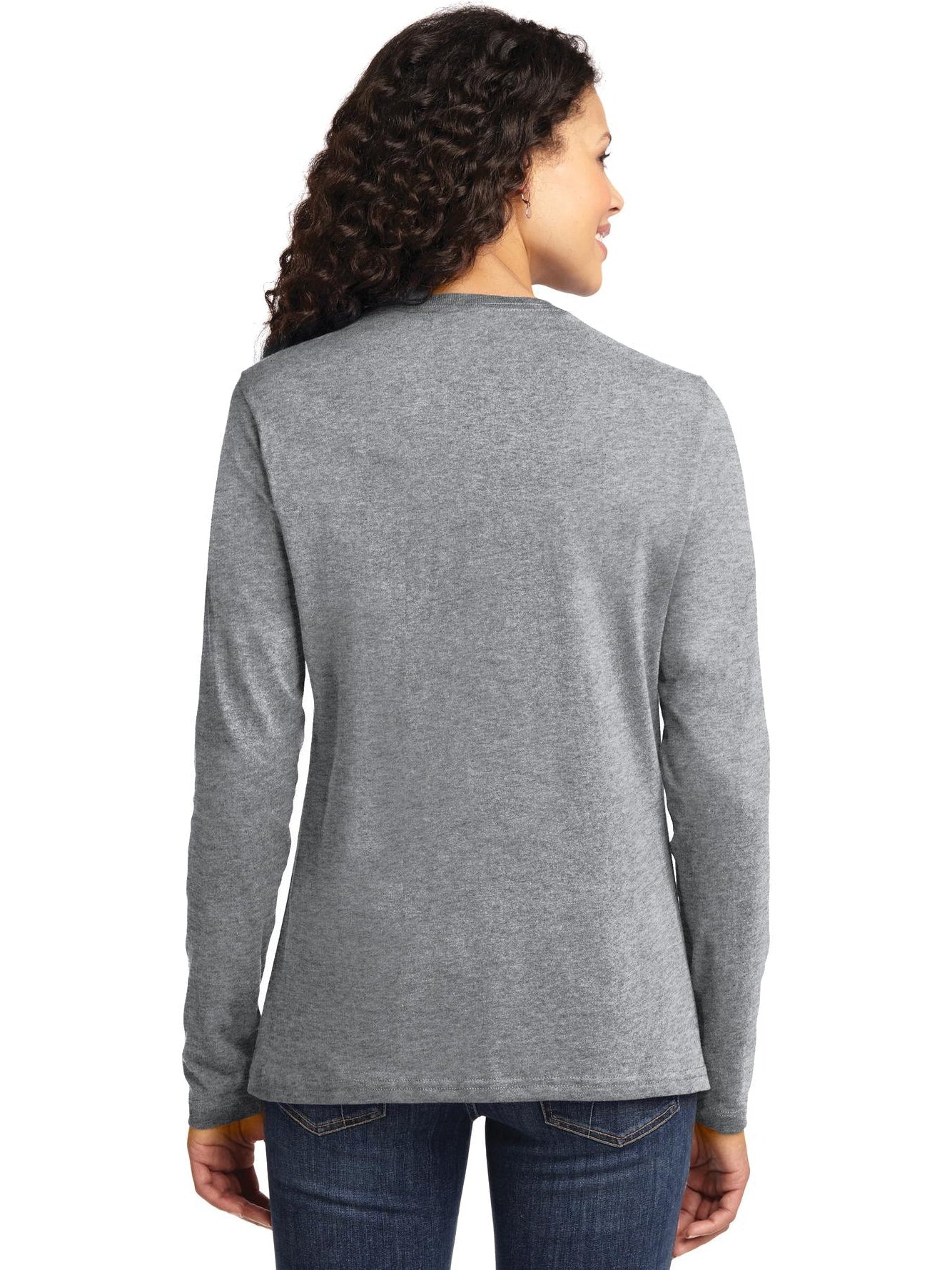 no-logo Port & Company Ladies Long Sleeve Cotton T-Shirt-Regular-Port & Company-Thread Logic