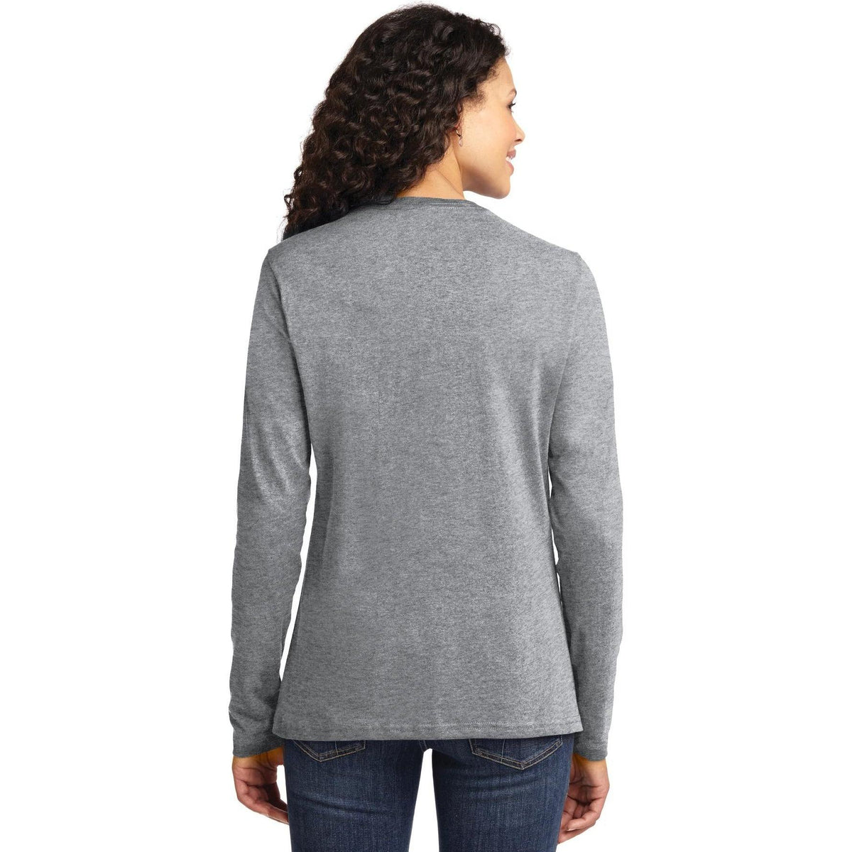 no-logo Port & Company Women's Long Sleeve Cotton T-Shirt-Regular-Port & Company-Thread Logic