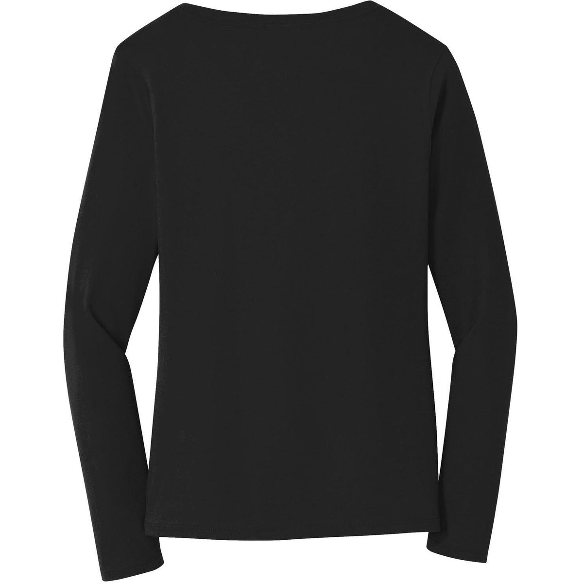 no-logo Port & Company Ladies Long Sleeve Fan Favorite V-Neck Tee-Regular-Port & Company-Thread Logic