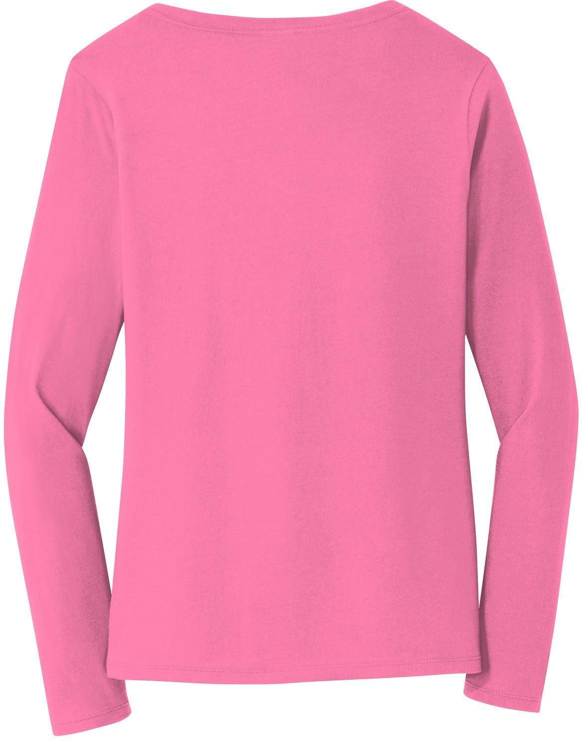 no-logo Port & Company Ladies Long Sleeve Fan Favorite V-Neck Tee-Regular-Port & Company-Thread Logic