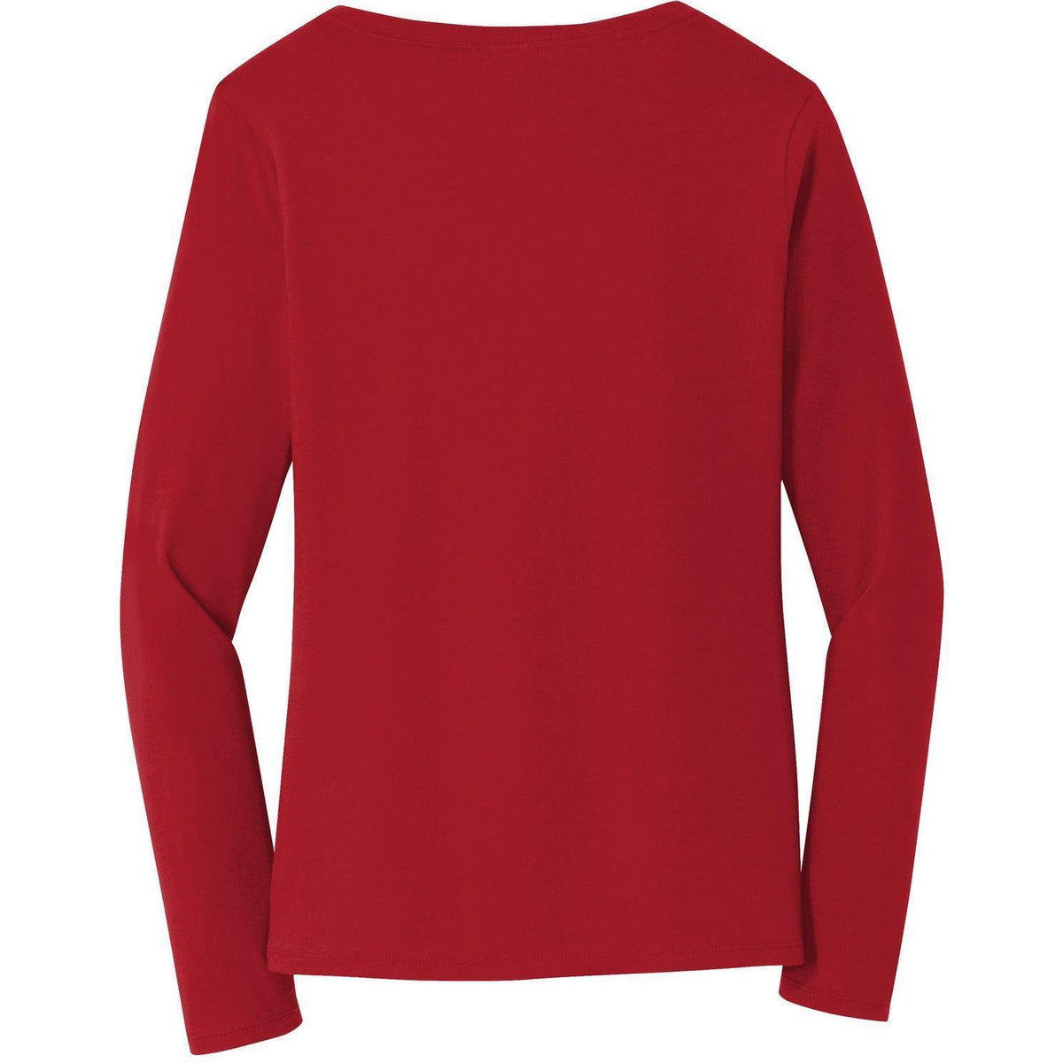no-logo Port & Company Ladies Long Sleeve Fan Favorite V-Neck Tee-Regular-Port & Company-Thread Logic