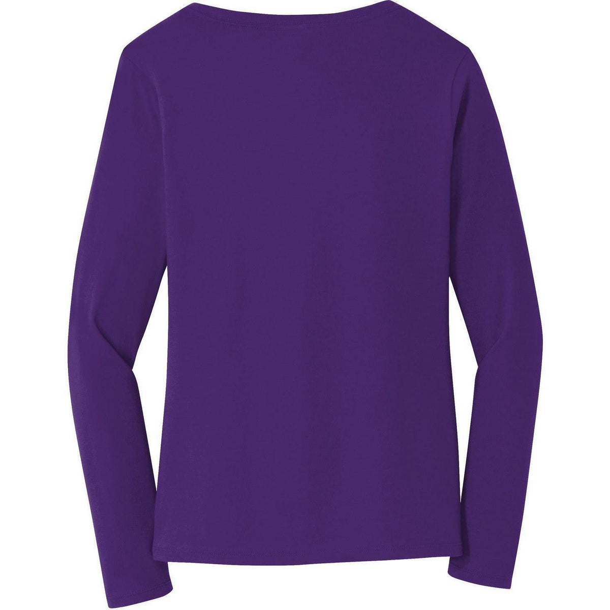 no-logo Port & Company Ladies Long Sleeve Fan Favorite V-Neck Tee-Regular-Port & Company-Thread Logic