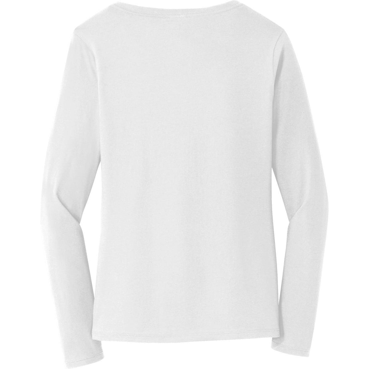 no-logo Port & Company Ladies Long Sleeve Fan Favorite V-Neck Tee-Regular-Port & Company-Thread Logic