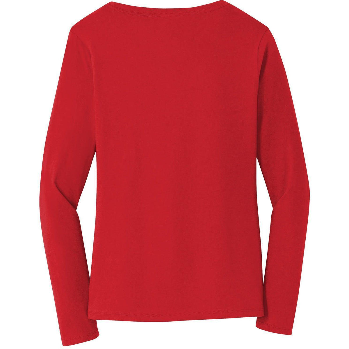 no-logo Port & Company Ladies Long Sleeve Fan Favorite V-Neck Tee-Regular-Port & Company-Thread Logic