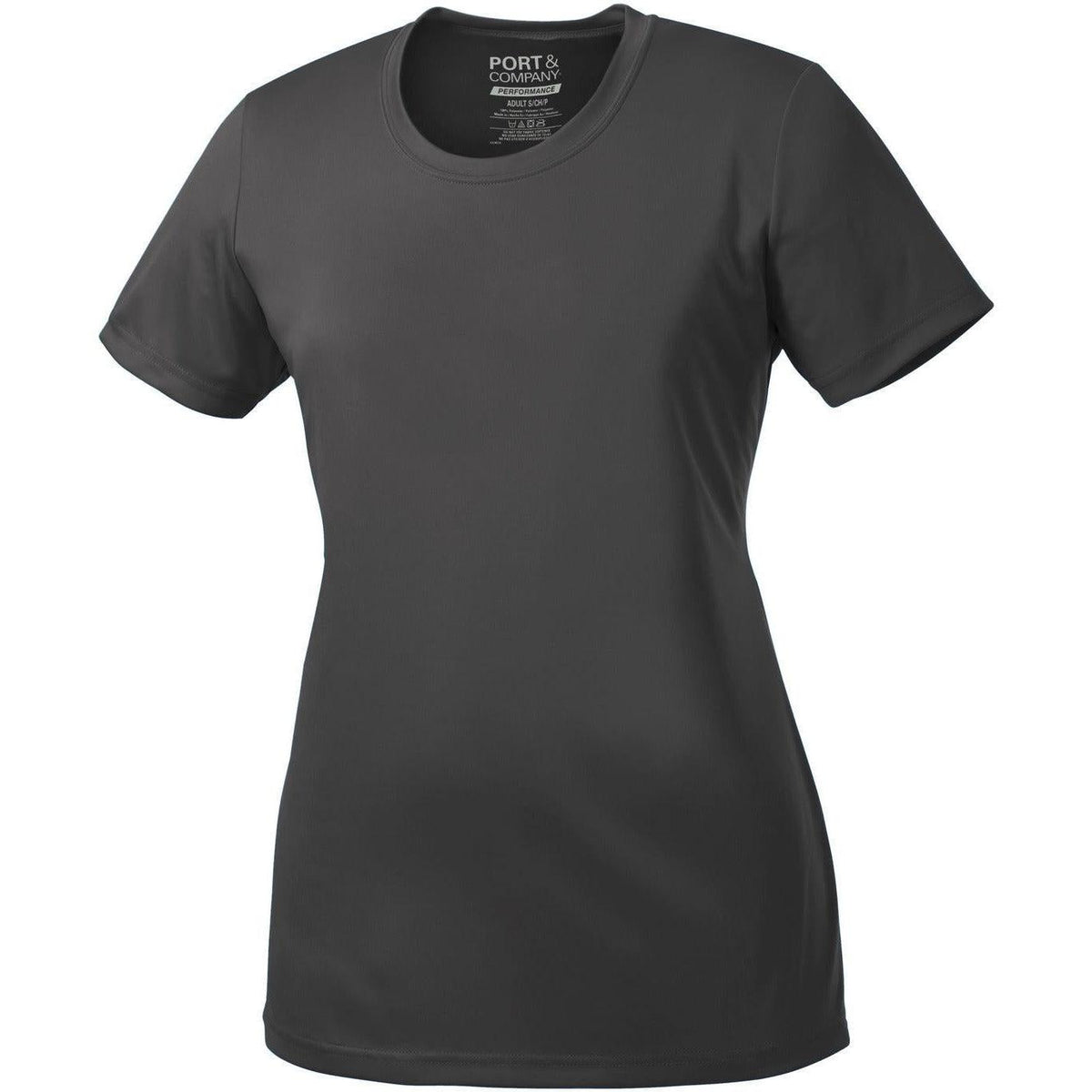 no-logo Port & Company Ladies Performance Tee-Regular-Port & Company-Charcoal-S-Thread Logic