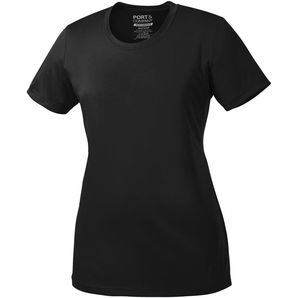 no-logo Port & Company Ladies Performance Tee-Regular-Port & Company-Jet Black-S-Thread Logic