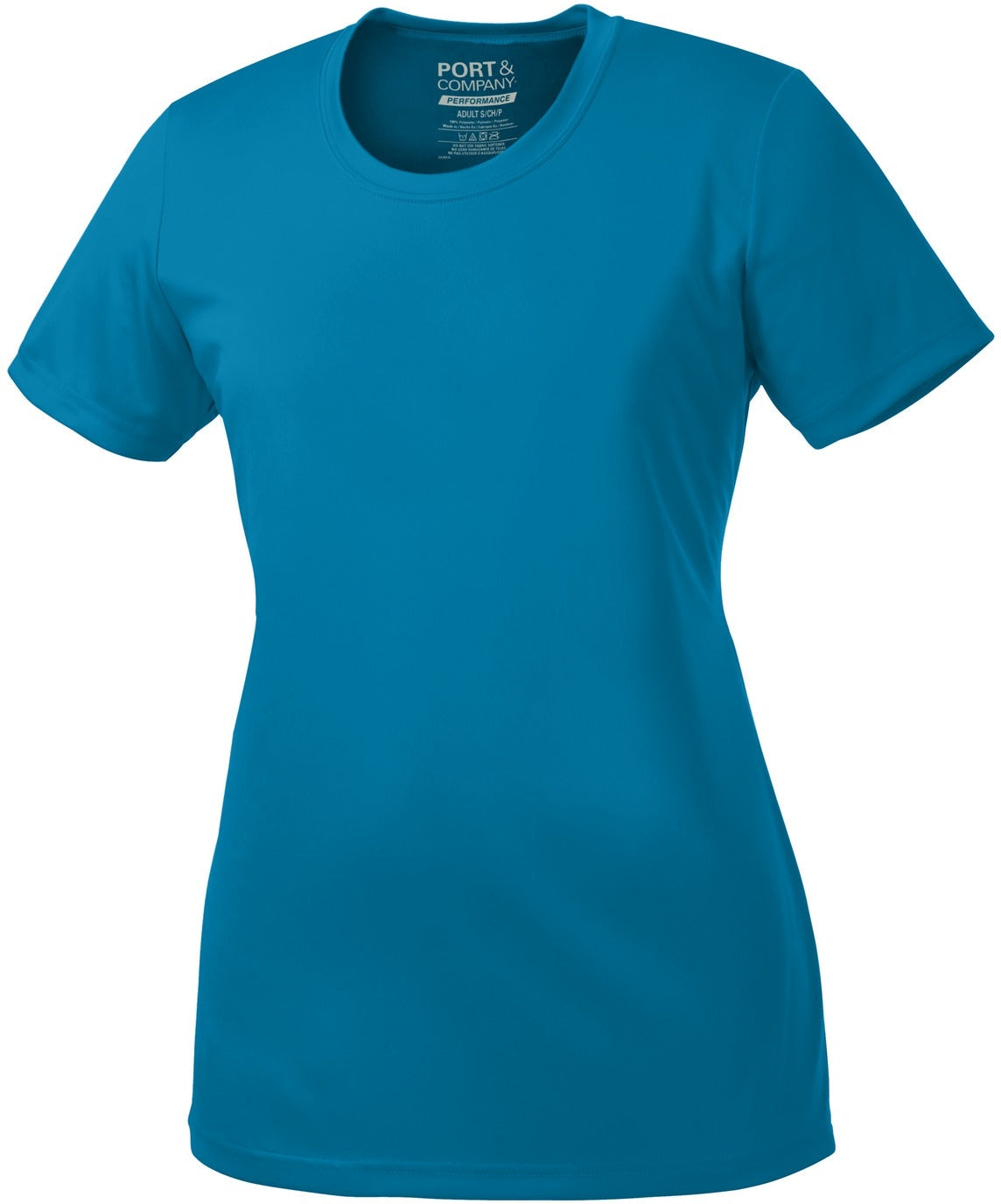 no-logo Port & Company Ladies Performance Tee-Regular-Port & Company-Neon Blue-S-Thread Logic