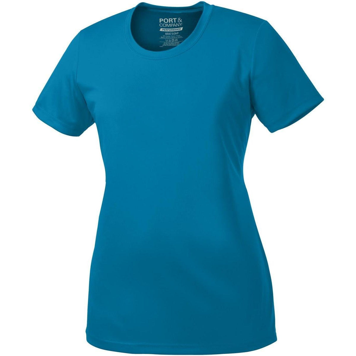 no-logo Port & Company Ladies Performance Tee-Regular-Port & Company-Neon Blue-S-Thread Logic
