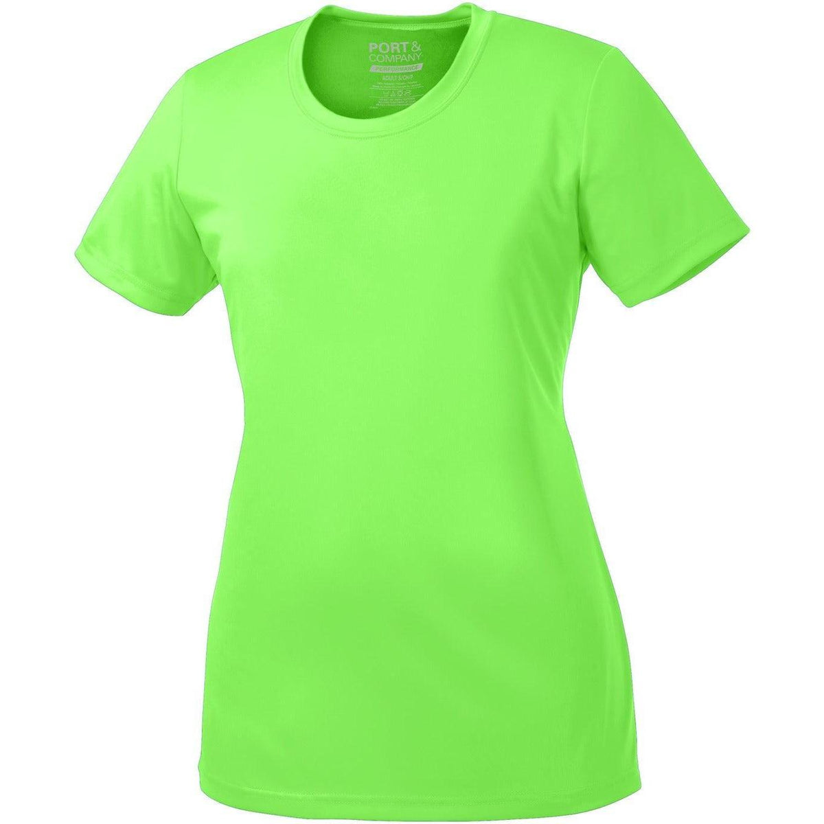 no-logo Port & Company Ladies Performance Tee-Regular-Port & Company-Neon Green-S-Thread Logic