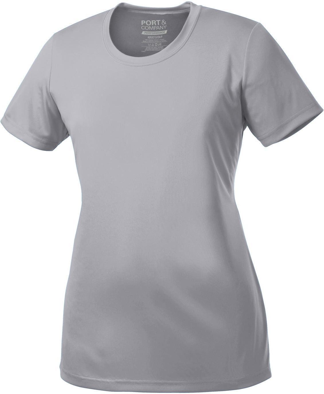 no-logo Port & Company Ladies Performance Tee-Regular-Port & Company-Silver-S-Thread Logic