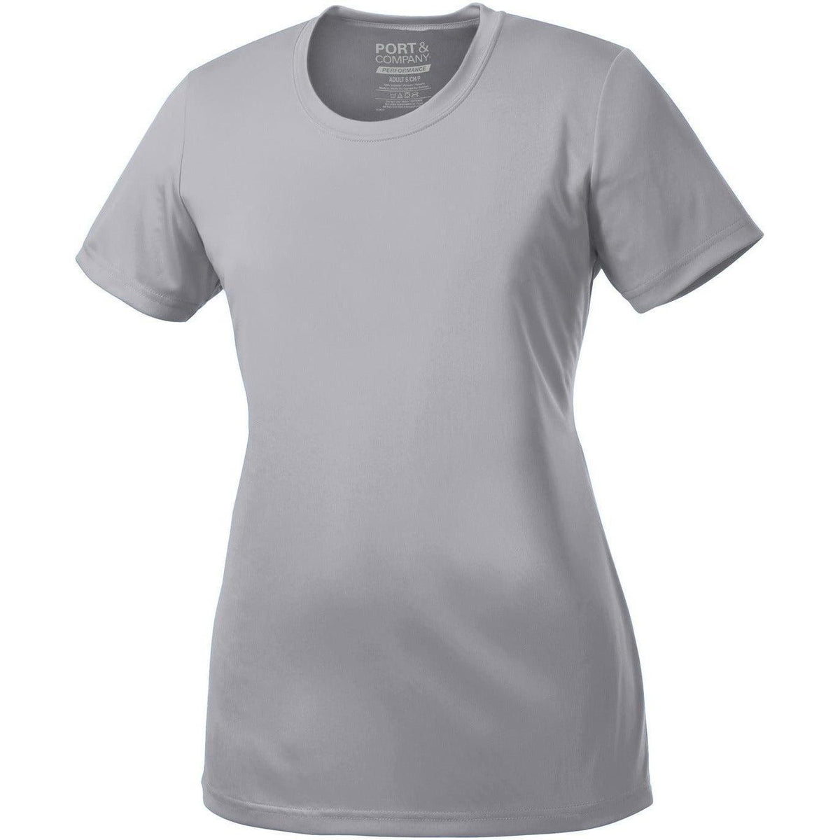 no-logo Port & Company Ladies Performance Tee-Regular-Port & Company-Silver-S-Thread Logic