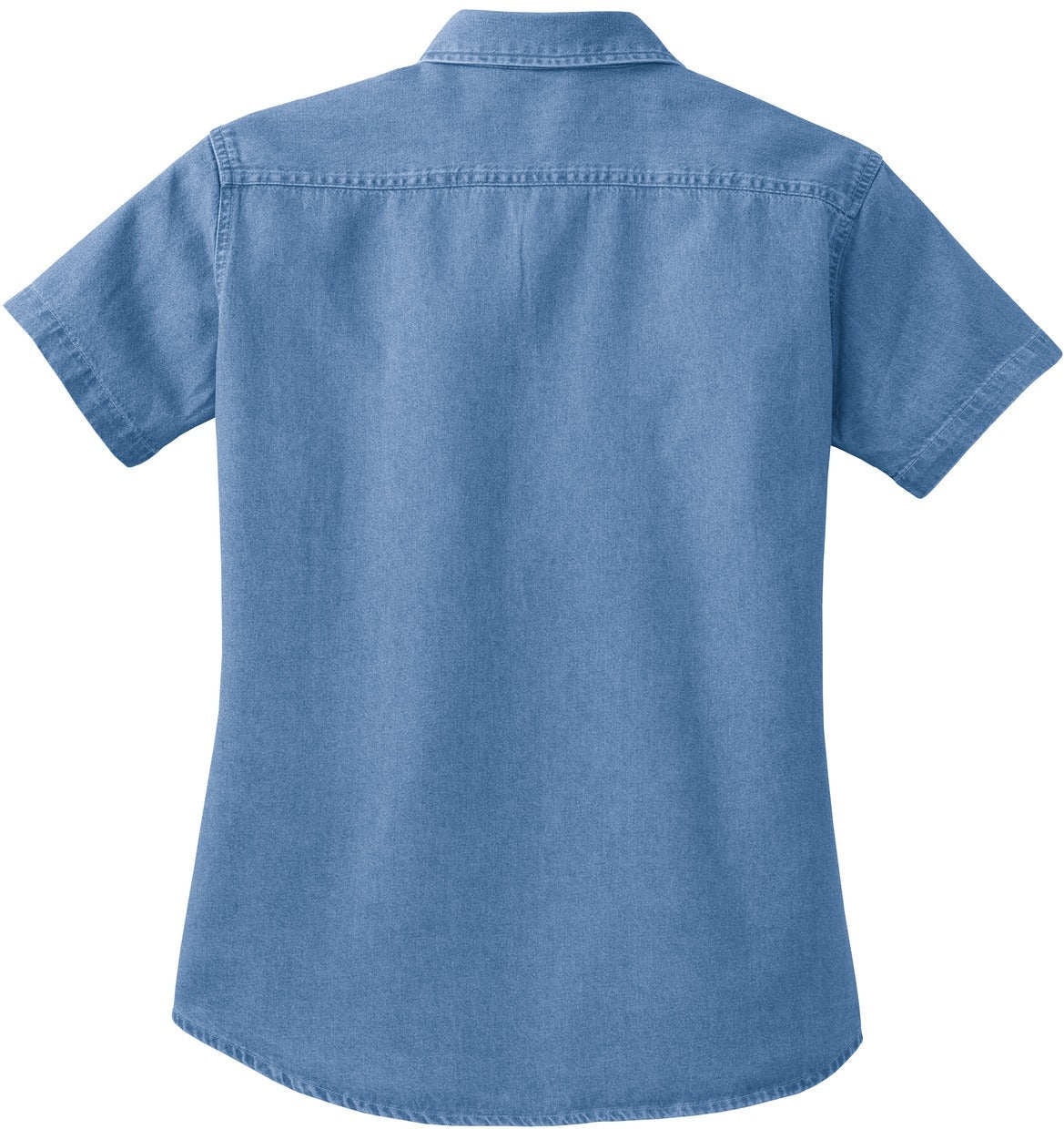 no-logo Port & Company Ladies Short Sleeve Value Denim Shirt-Regular-Port & Company-Thread Logic