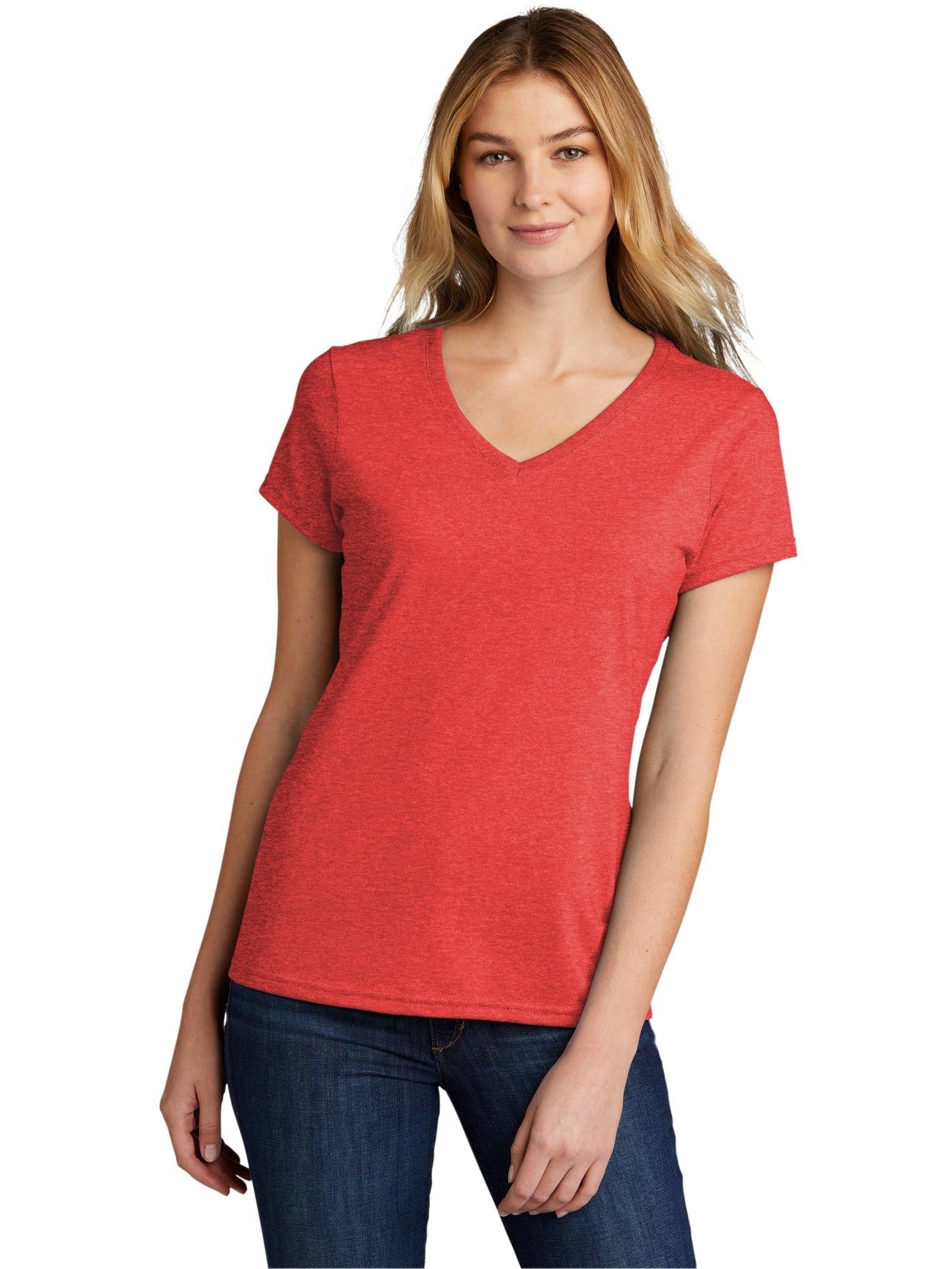 no-logo Port & Company Ladies Tri-Blend V-Neck Tee-Regular-Port & Company-Thread Logic