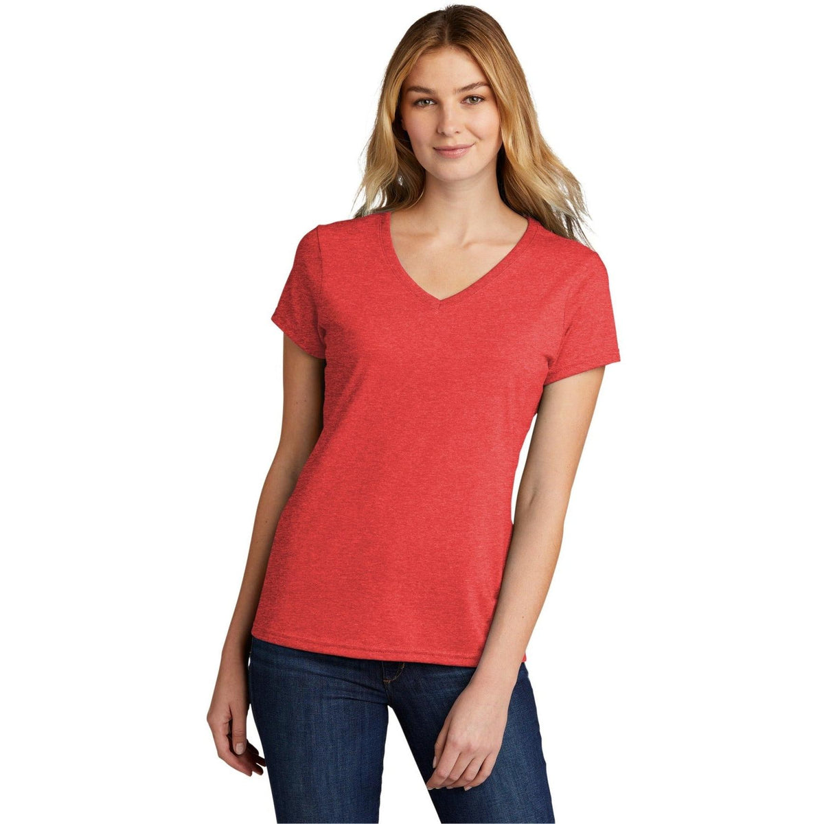 no-logo Port & Company Ladies Tri-Blend V-Neck Tee-Regular-Port & Company-Thread Logic