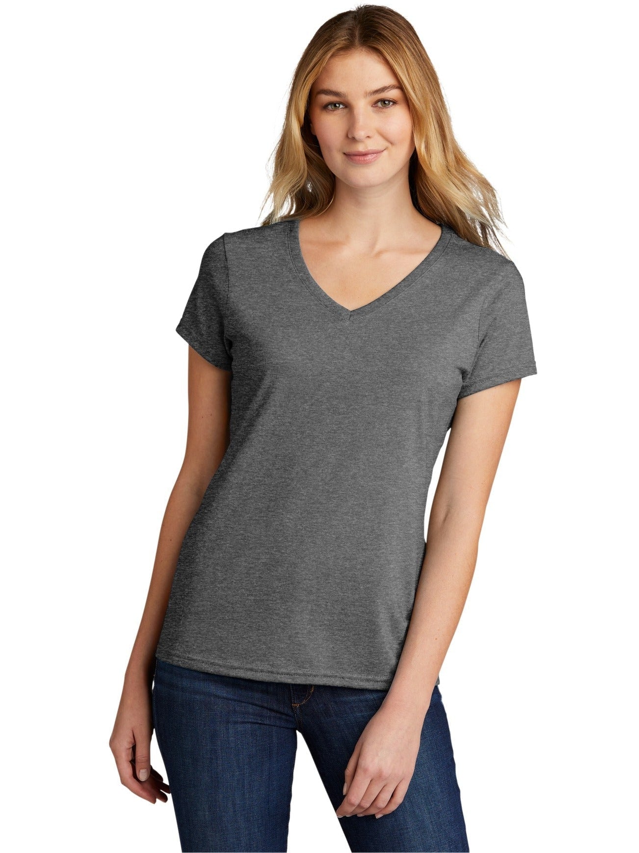 no-logo Port & Company Ladies Tri-Blend V-Neck Tee-Regular-Port & Company-Thread Logic