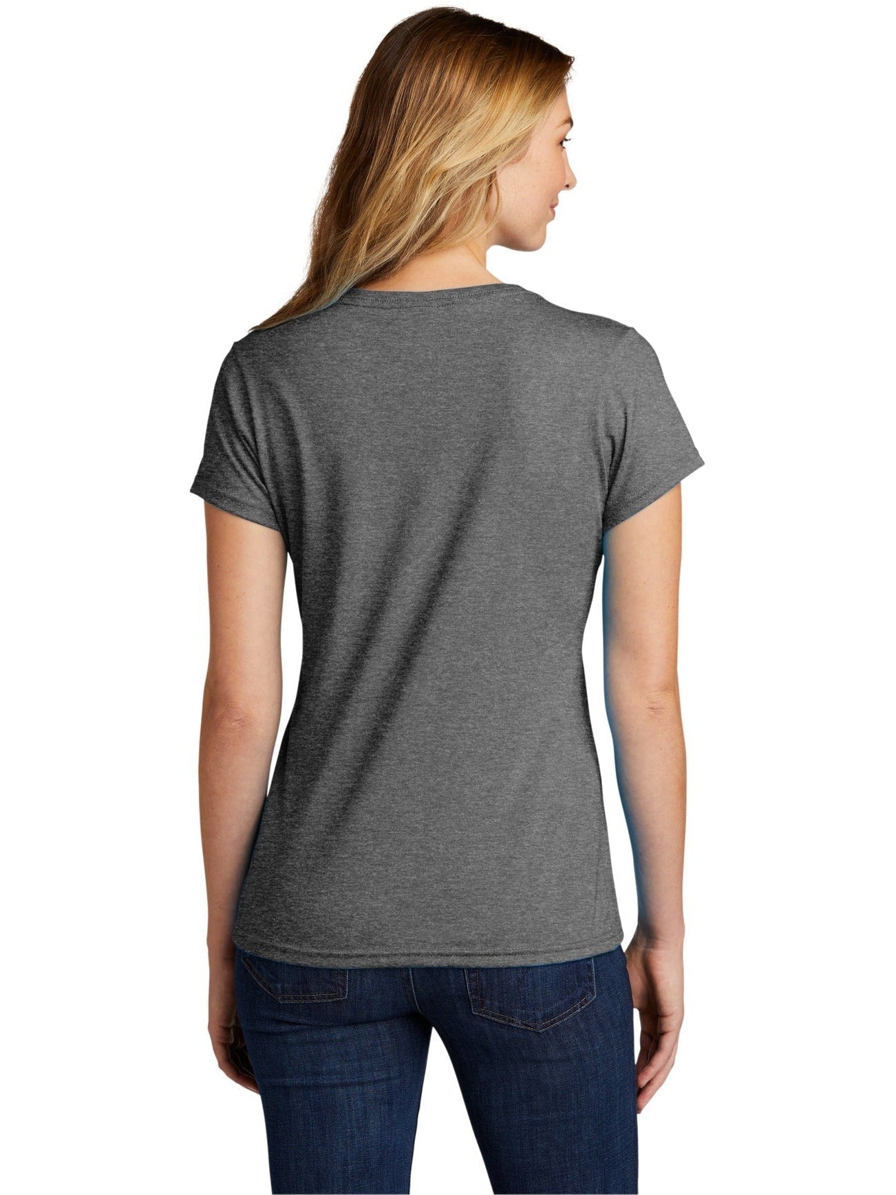no-logo Port & Company Ladies Tri-Blend V-Neck Tee-Regular-Port & Company-Thread Logic