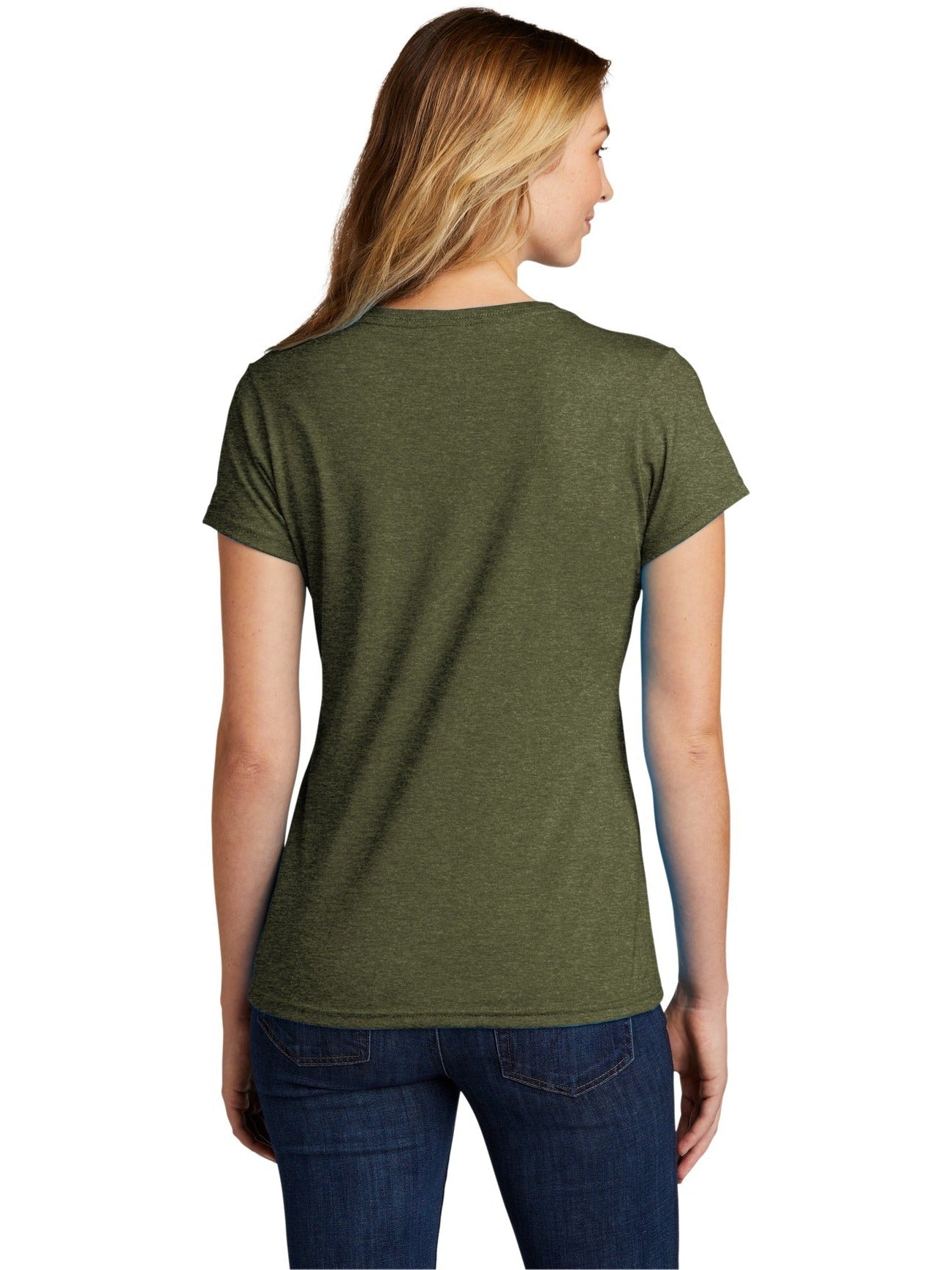 no-logo Port & Company Ladies Tri-Blend V-Neck Tee-Regular-Port & Company-Thread Logic