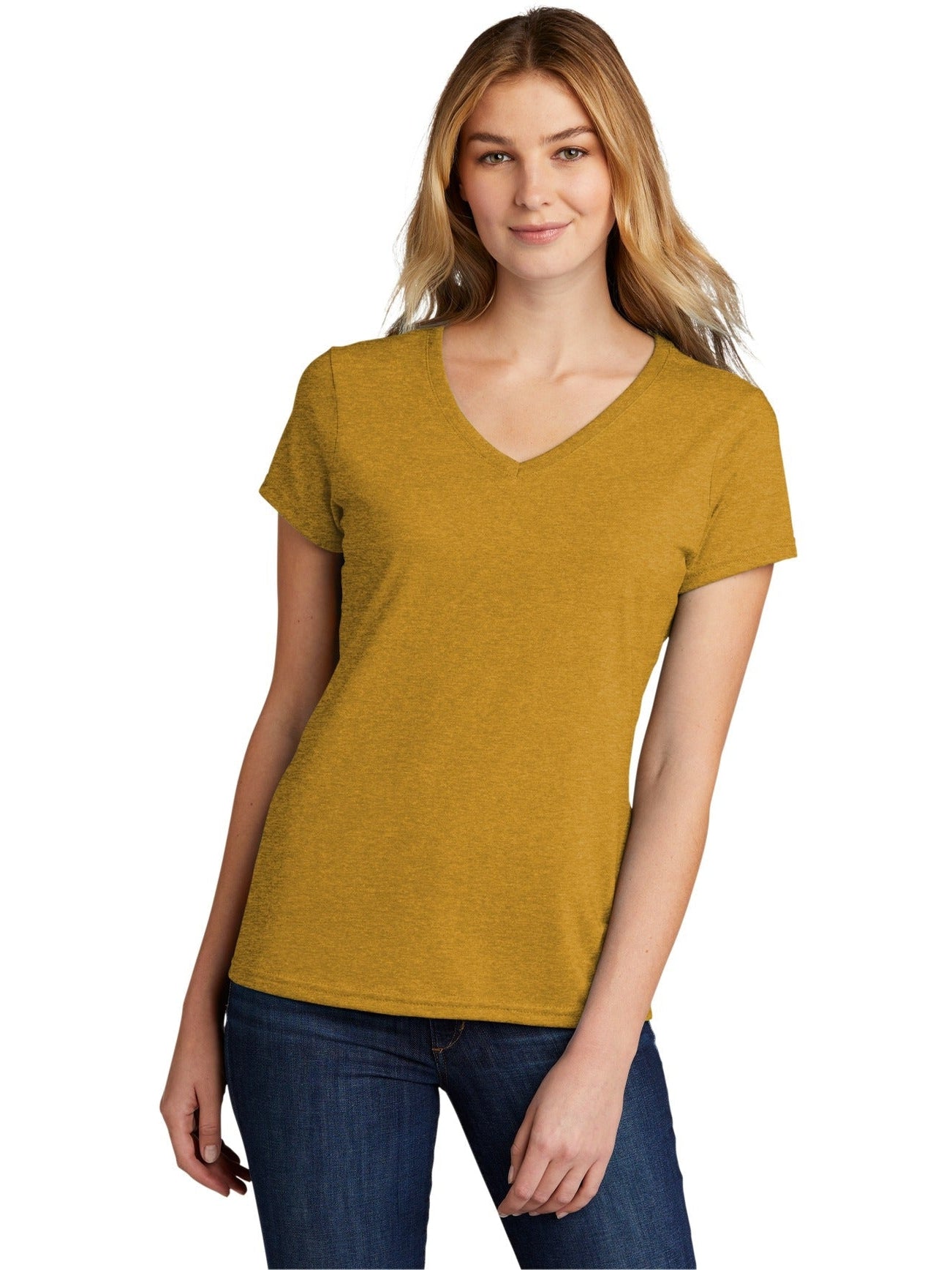 no-logo Port & Company Ladies Tri-Blend V-Neck Tee-Regular-Port & Company-Thread Logic