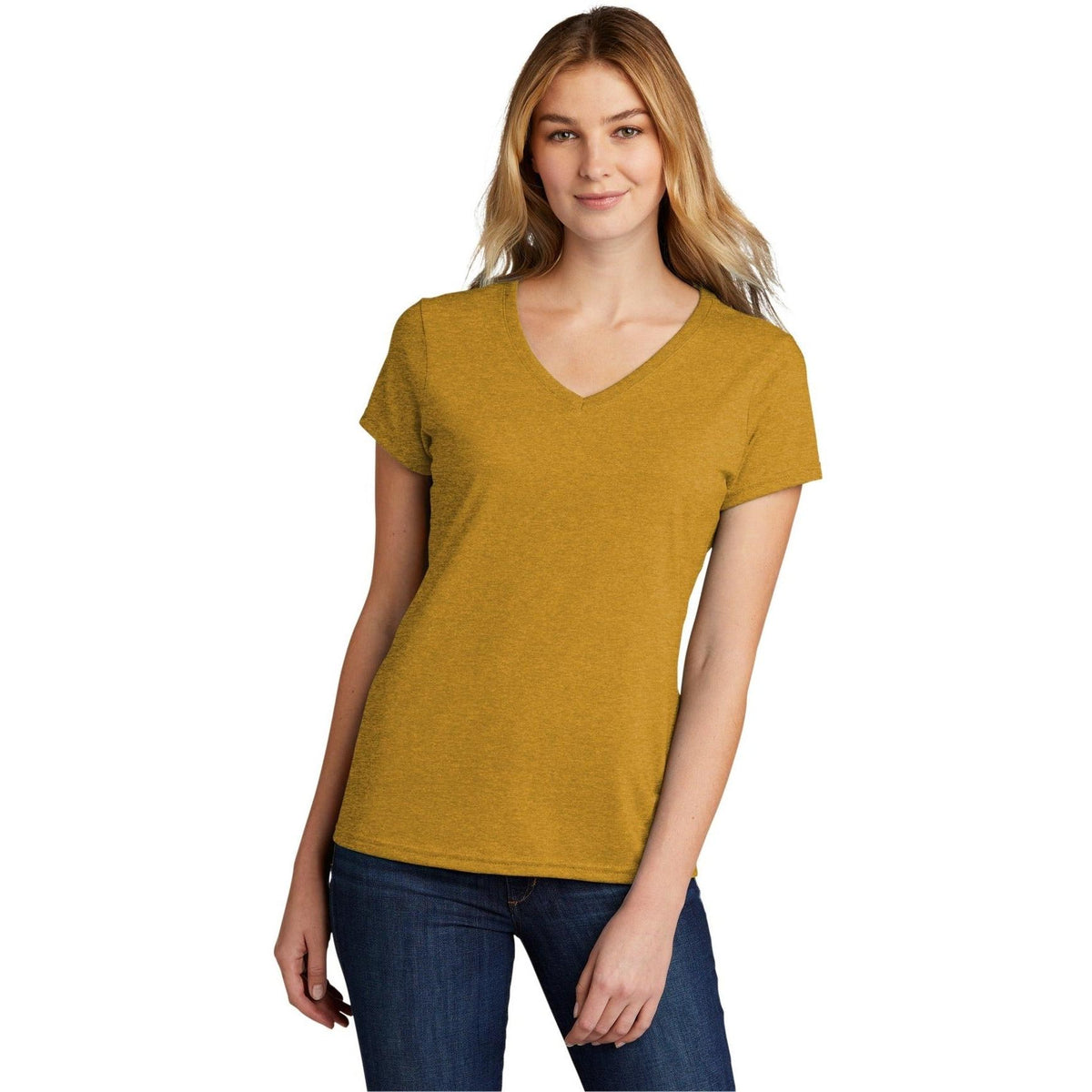 no-logo Port & Company Ladies Tri-Blend V-Neck Tee-Regular-Port & Company-Thread Logic