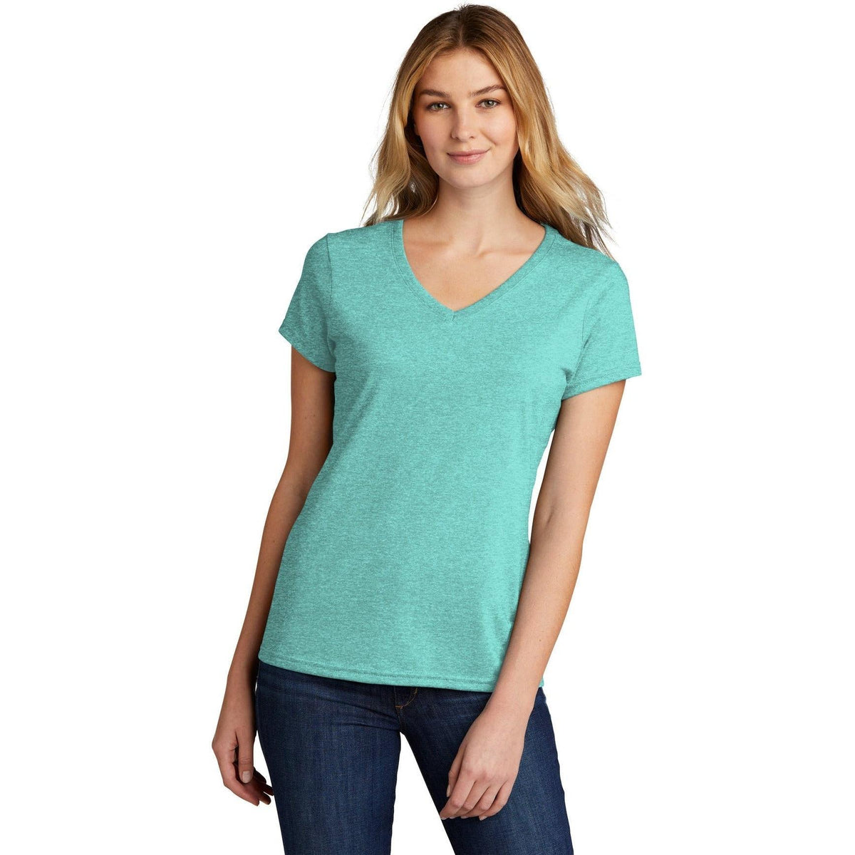 no-logo Port & Company Ladies Tri-Blend V-Neck Tee-Regular-Port & Company-Thread Logic