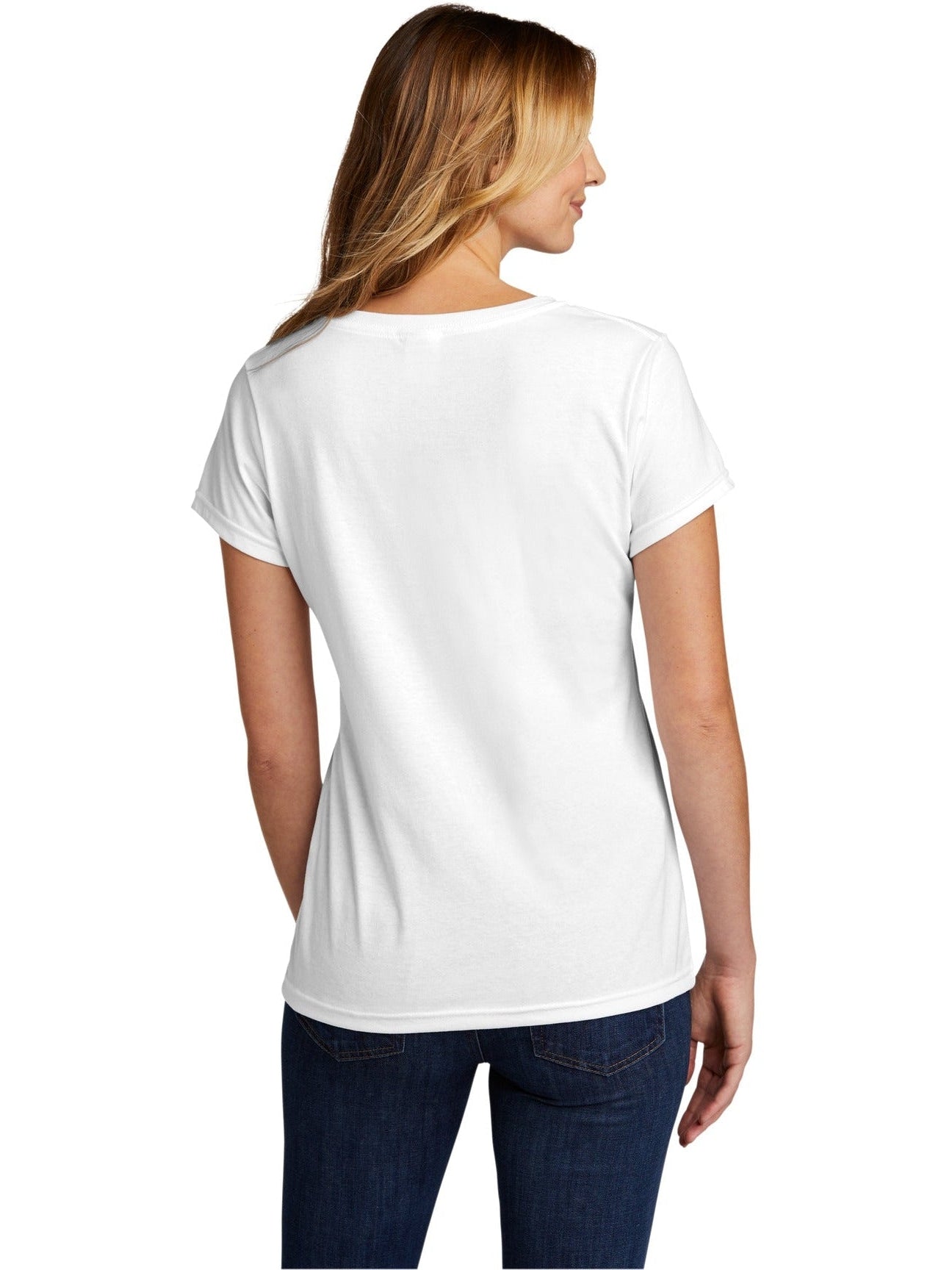no-logo Port & Company Ladies Tri-Blend V-Neck Tee-Regular-Port & Company-Thread Logic