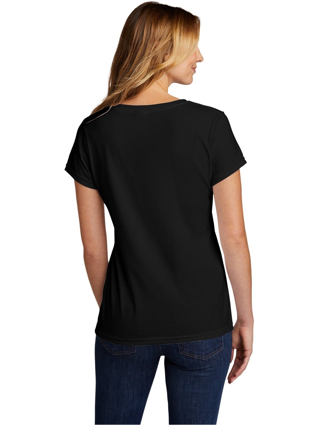 no-logo Port & Company Ladies Tri-Blend V-Neck Tee-Regular-Port & Company-Thread Logic